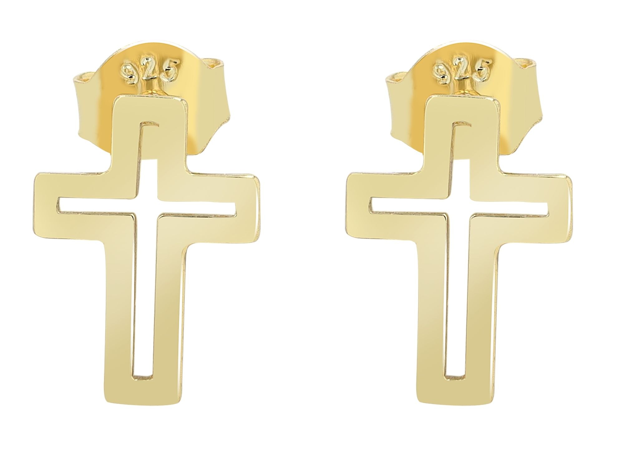 Adelia´s Paar Ohrhänger "Ohrringe – Ohrstecker Kreuz aus 925 Silber" Ein Geschenk, das Freude macht