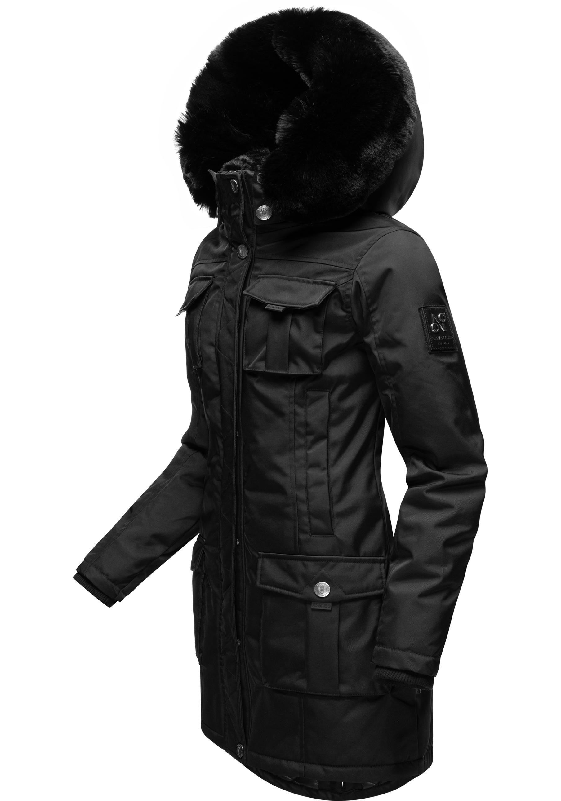 Navahoo Wintermantel »Tiniis«, Parka mit abnehmbarer Kapuze und extra Einkaufstasche