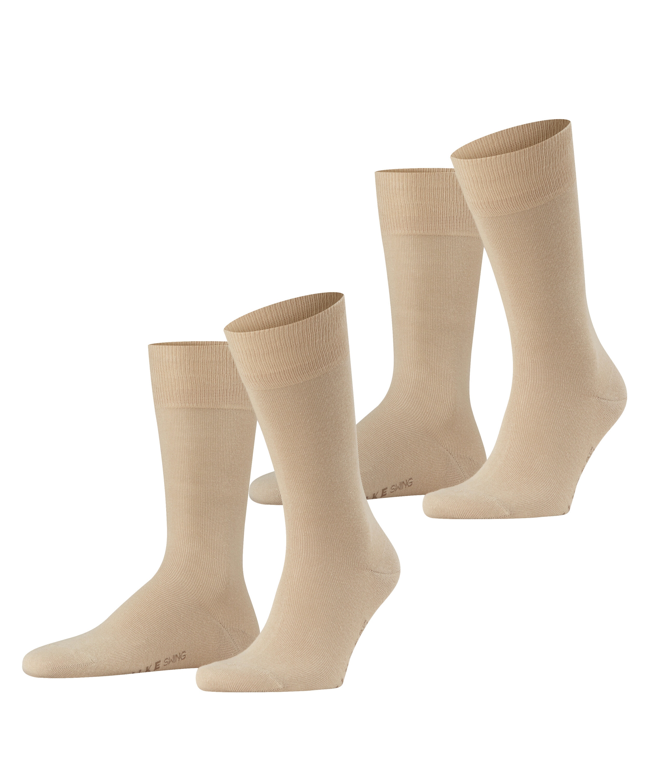 FALKE Socken "Swing" 2 Paar, im Doppelpack, aus Baumwolle, verstärkt, mit flacher Zehennaht