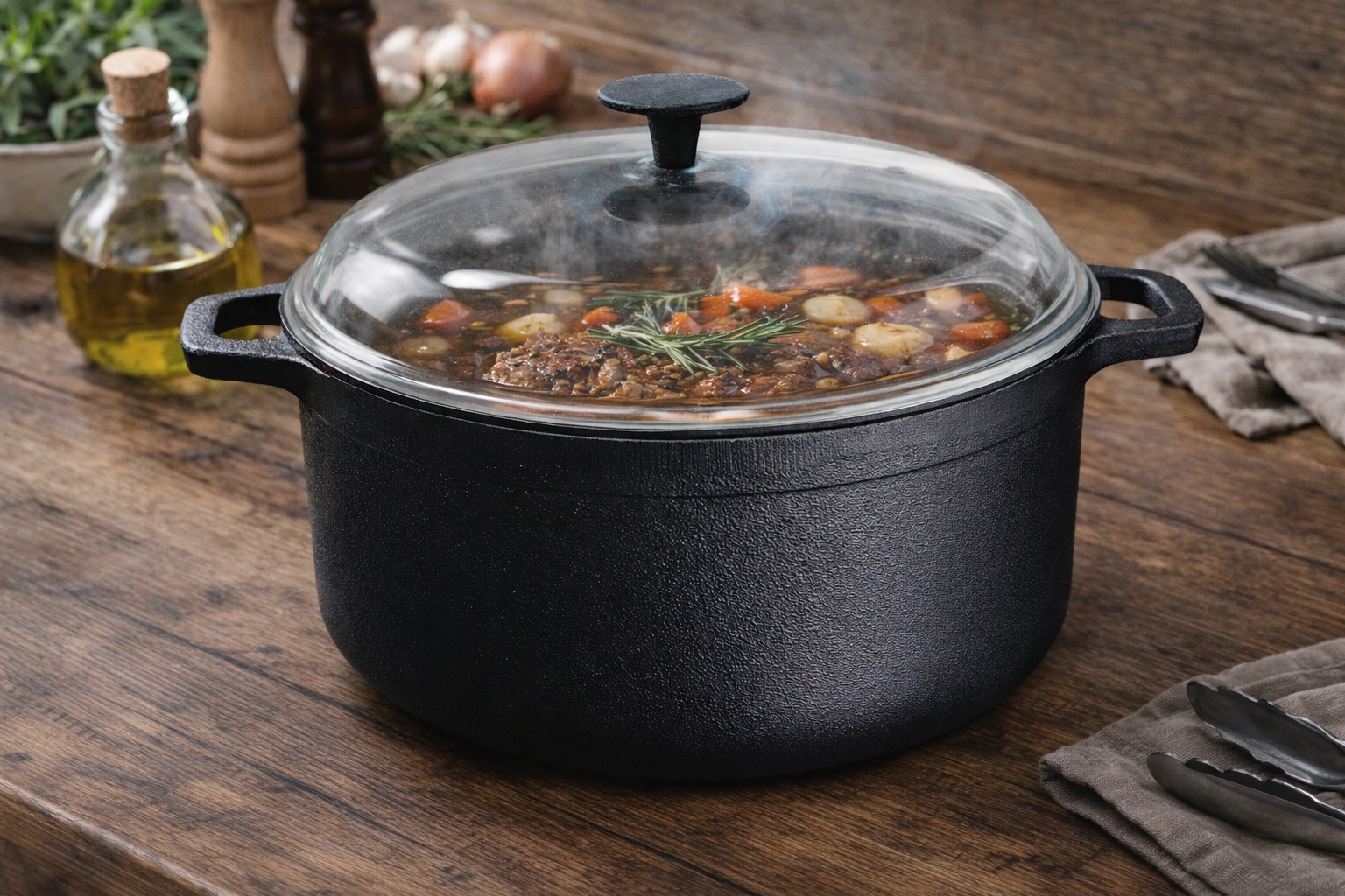 Ronneby Bruk Kochtopf »Bistro, mit Glasdeckel« Gusseisen