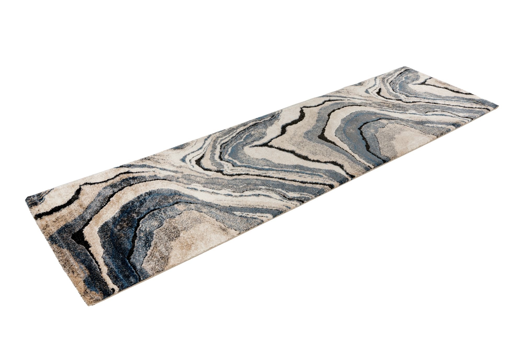 Teppich KAYOOM "Firenze 486", blau, B:80cm H:22mm L:300cm, Polypropylen, Teppiche, Teppich, Kurzflor, Modernes Muster, Fußbodenheizungsgeeignet, Wohnzimmer 2