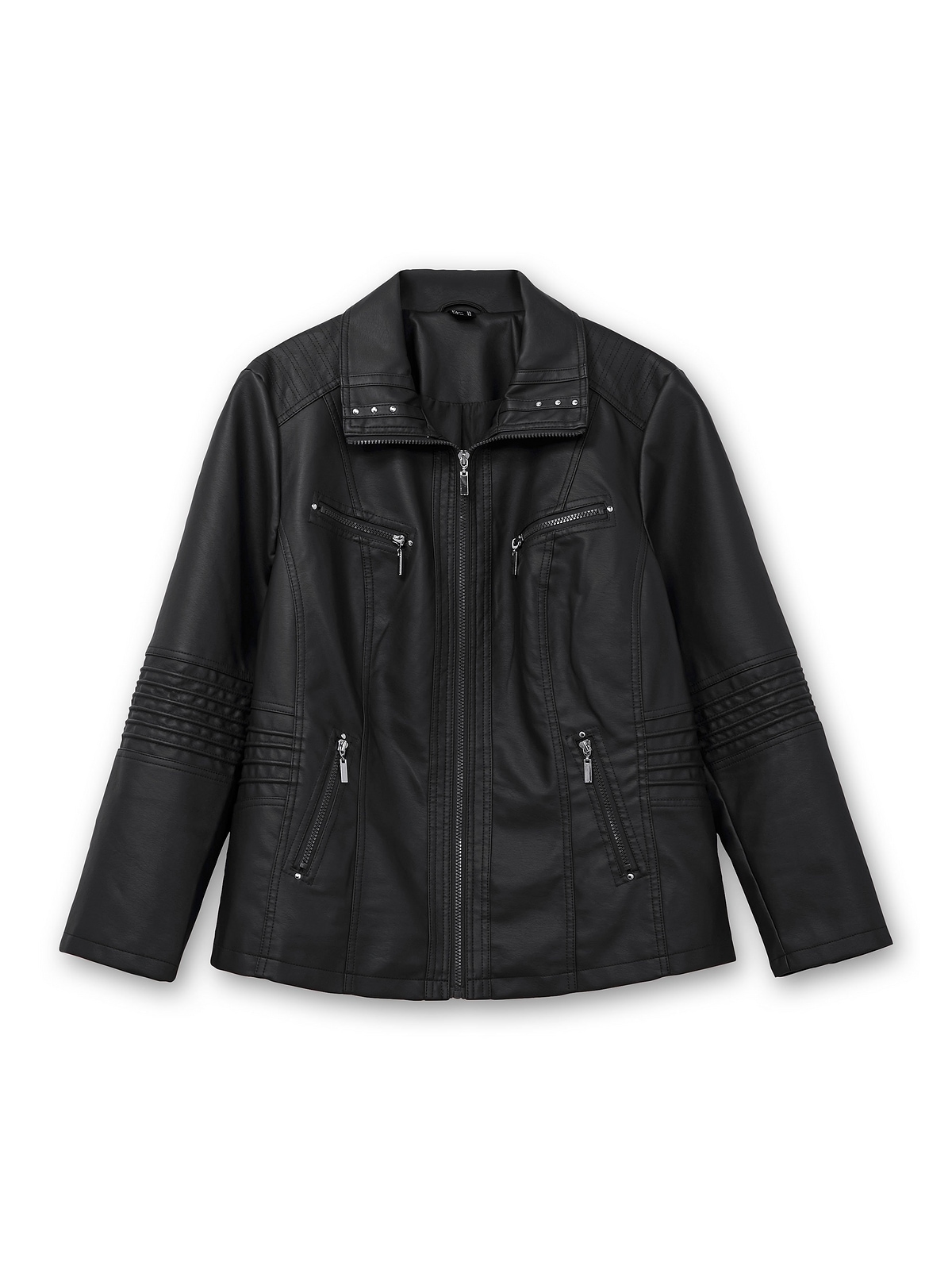 Sheego Lederimitatjacke »Große Größen«, ohne Kapuze, im Bikerlook