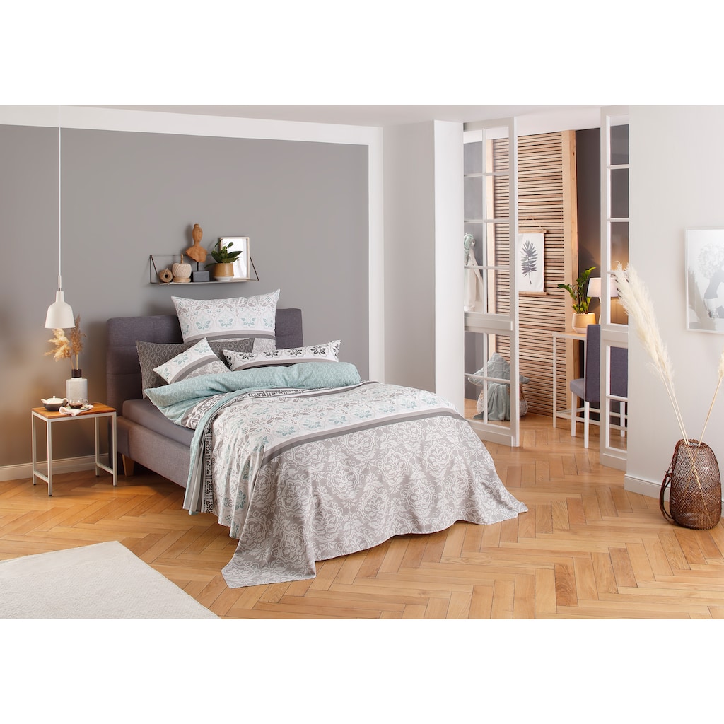 Home affaire Tagesdecke »Cremona leichte Tagesdecke, Wohndecke, Überwurf für Bett oder Sofa, Material 100% Baumwolle, Einzelbett, Doppelbett, Melangeoptik, Ornamente, Kinder- und Erwachsenendecke«