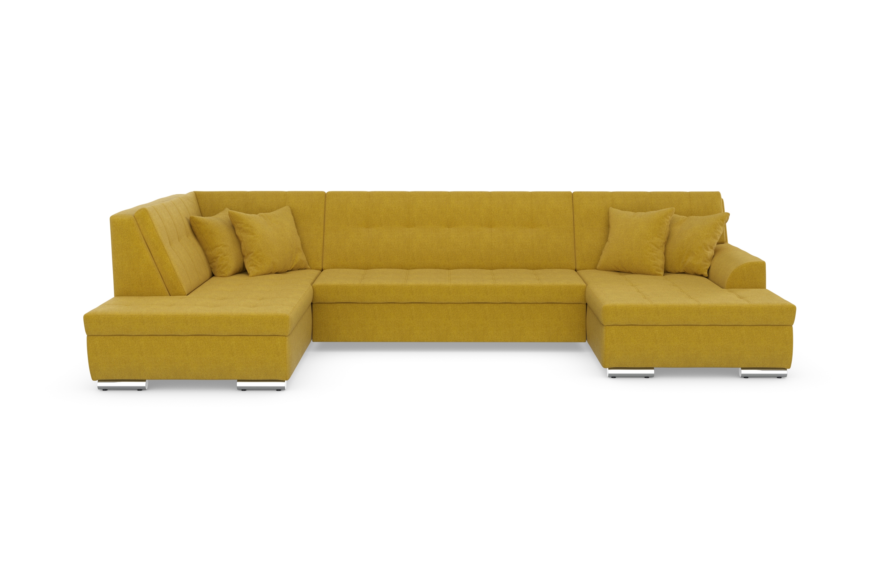 DOMO collection Wohnlandschaft "TREVISO inkl. Zierkissen, moderne Steppung, XXL: 364x201x83 cm" wahlweise mit Bettfunktion, in vielen Bezugsarten auch in Cord U-Form