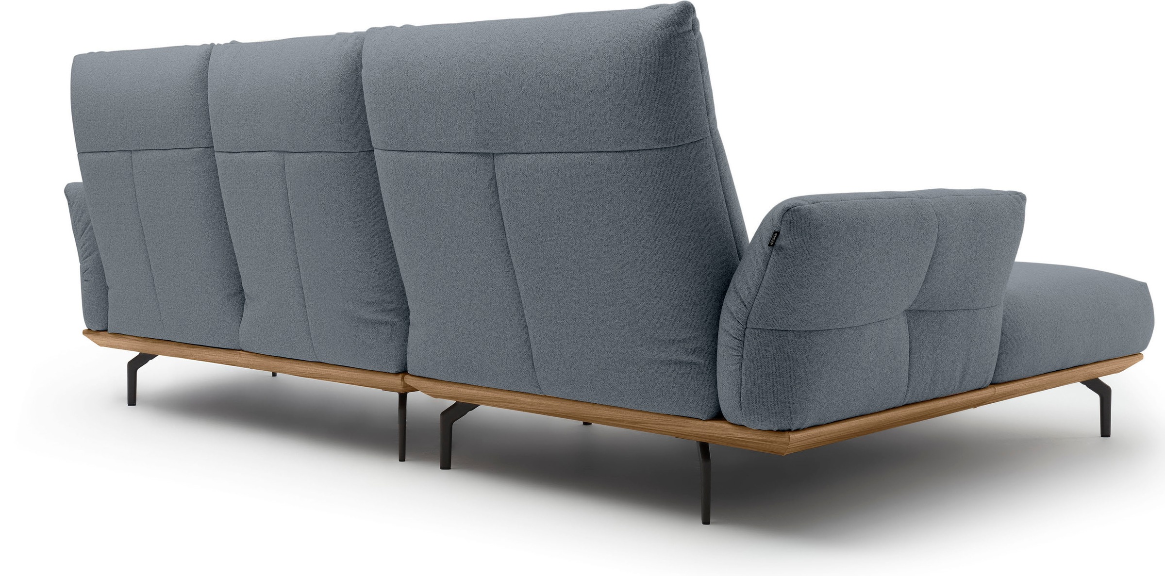 Creation BY ROLF BENZ Ecksofa »CR.460«, Sockel in Nussbaum, Winkelfüße in Umbragrau, Breite 298 cm