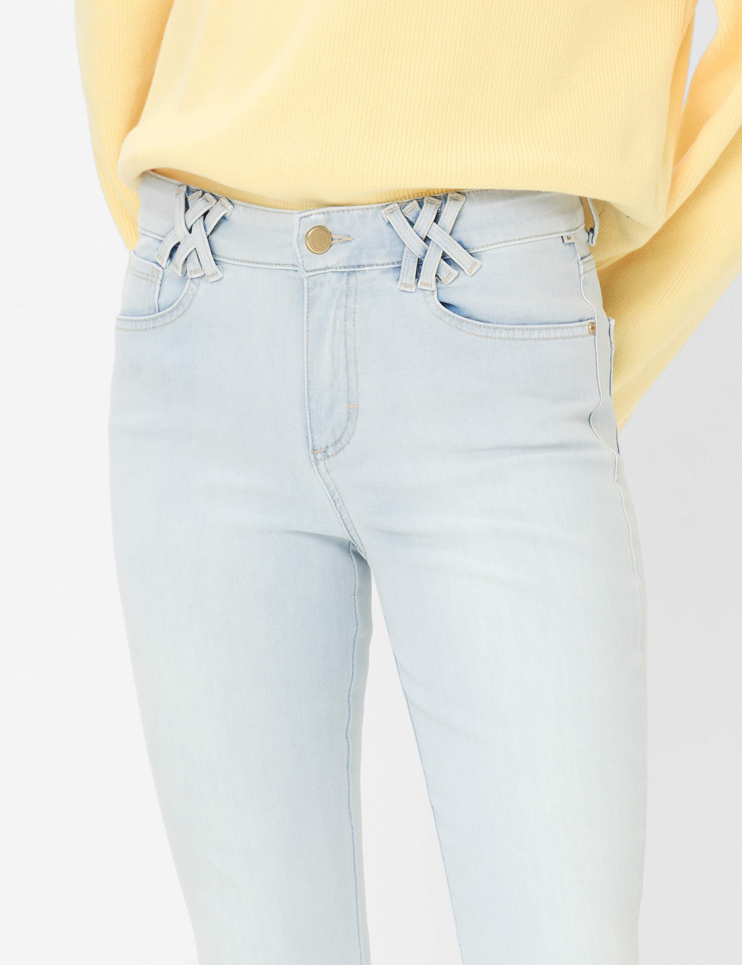 5-Pocket-Jeans BRAX "Style SHAKIRA BOOT", Damen, Gr. 40K (20), Kurzgrößen, hellblau, Denim/Jeans, 74% Baumwolle, 12% Elastomultiester, 10% Polyester, 4% Elasthan, Jeans 5-Pocket-Jeans 3