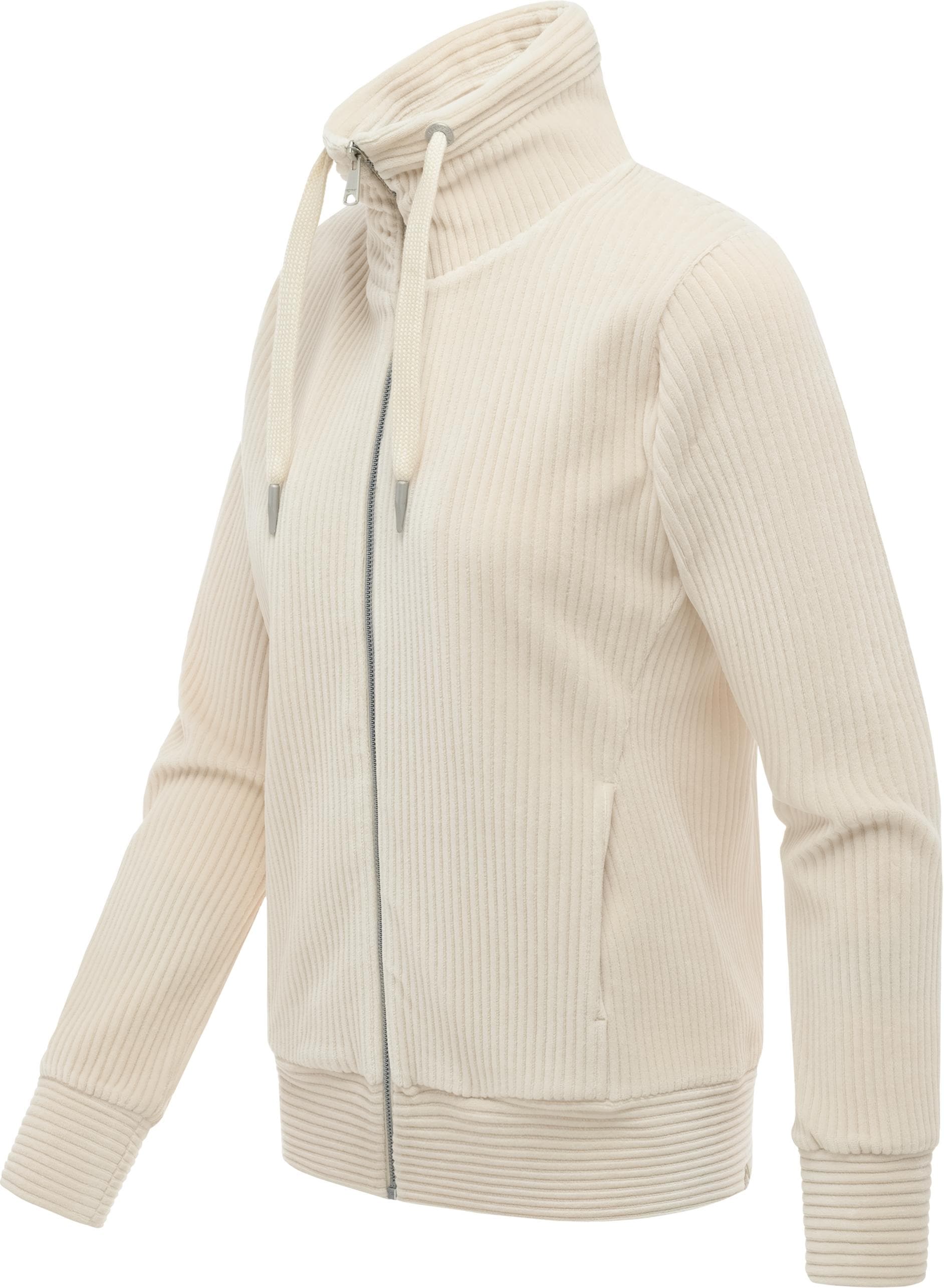 Ragwear Sweatjacke »Ronette Cordy« Zip-Jacke aus weichem Kord und hohem Kragen