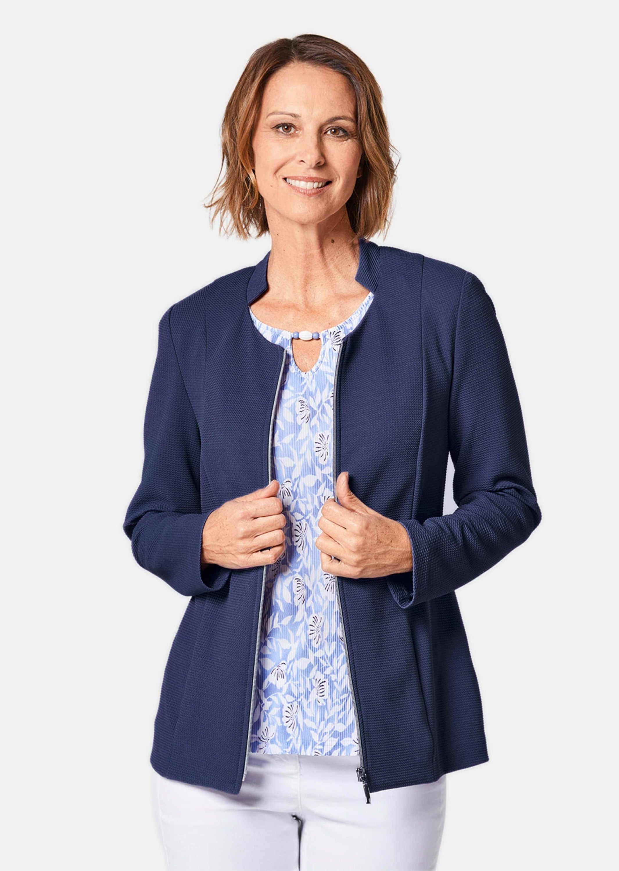 GOLDNER Jackenblazer »Blazer (Typ Indoorjacke) Blazer in leicht elastischer Qualität«