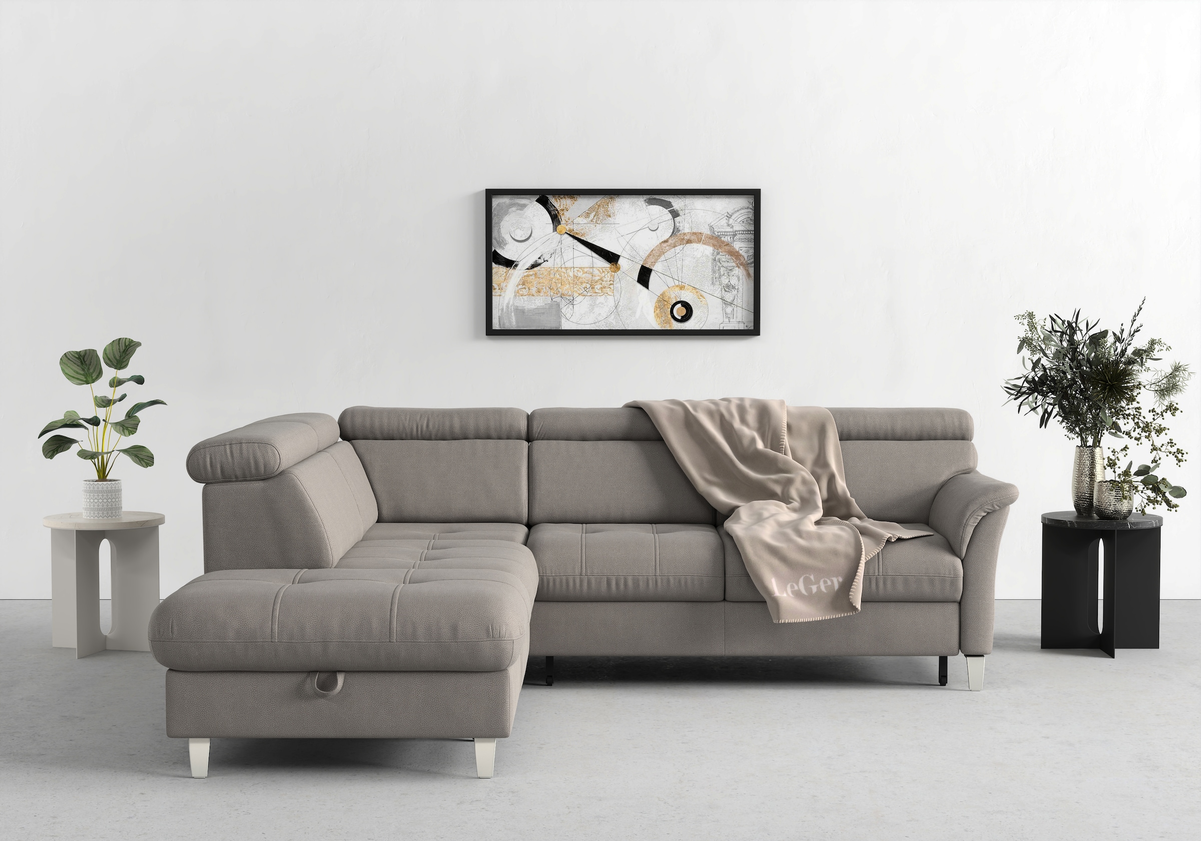 sit&more Ecksofa "Marano L-Form" inklusive Kopfteilverstellung, optional Schlaffunktion & Bettkasten