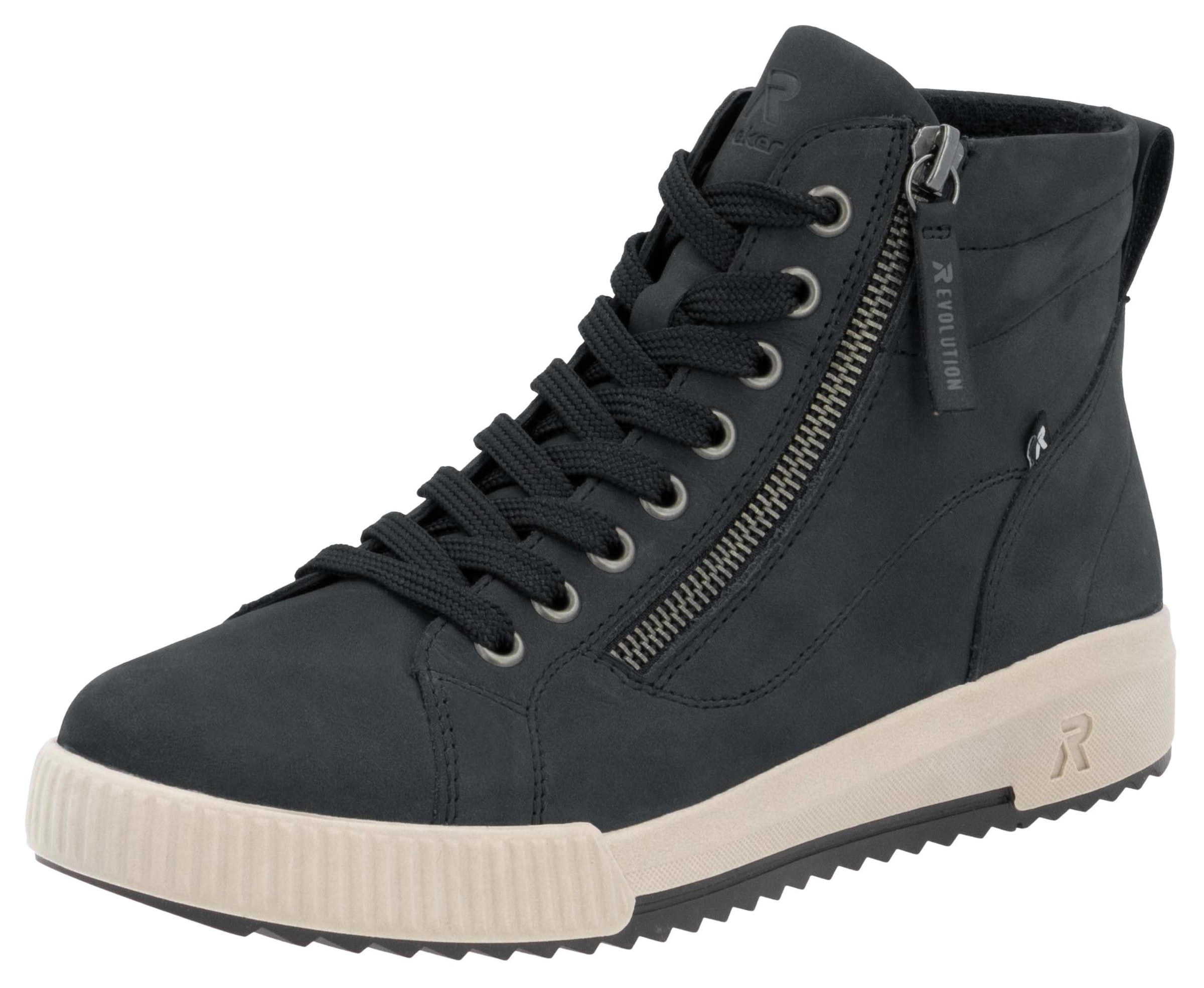 Rieker EVOLUTION Schnürboots, Stiefelette, High Top Sneaker, Freizeitboots mit Reißverschluss