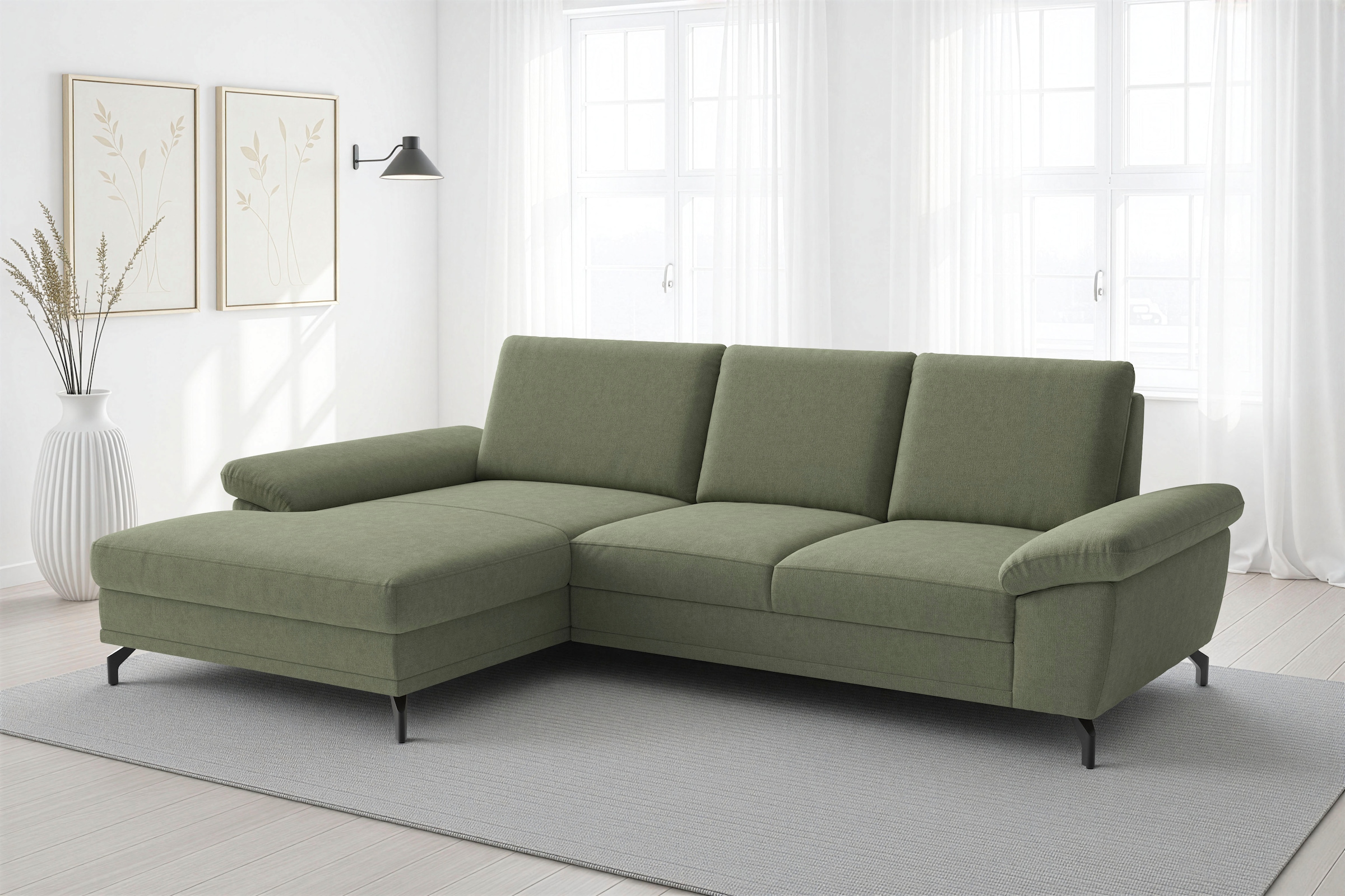 sit&more Ecksofa "Chelsea L-Form, B: 264 cm, Armteil- & Sitztiefenverstellung" optional Schlaffunktion und Bettkasten