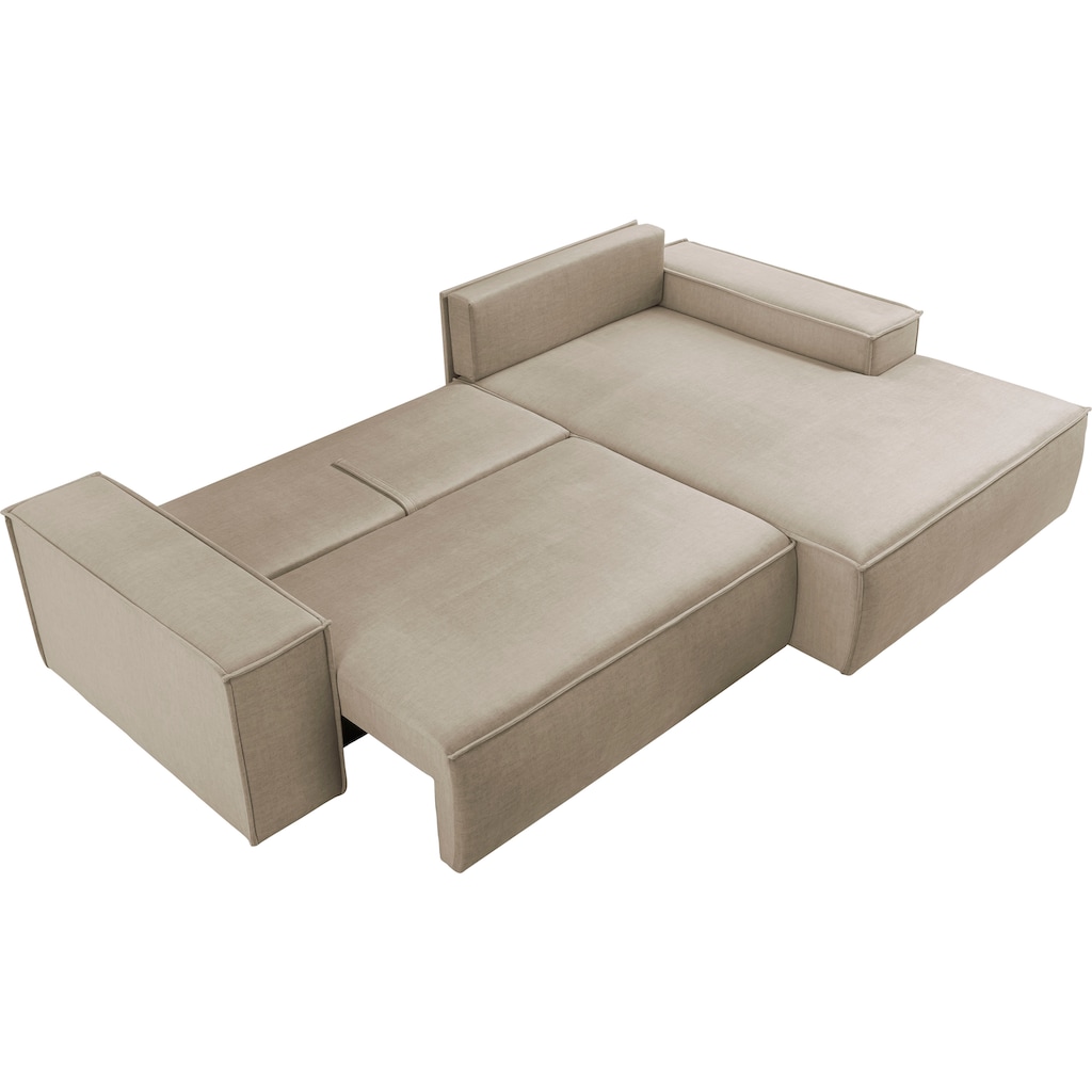 Ecksofa SHERWOOD Schlafsofa, mit Bettkasten, Cord-Bezug