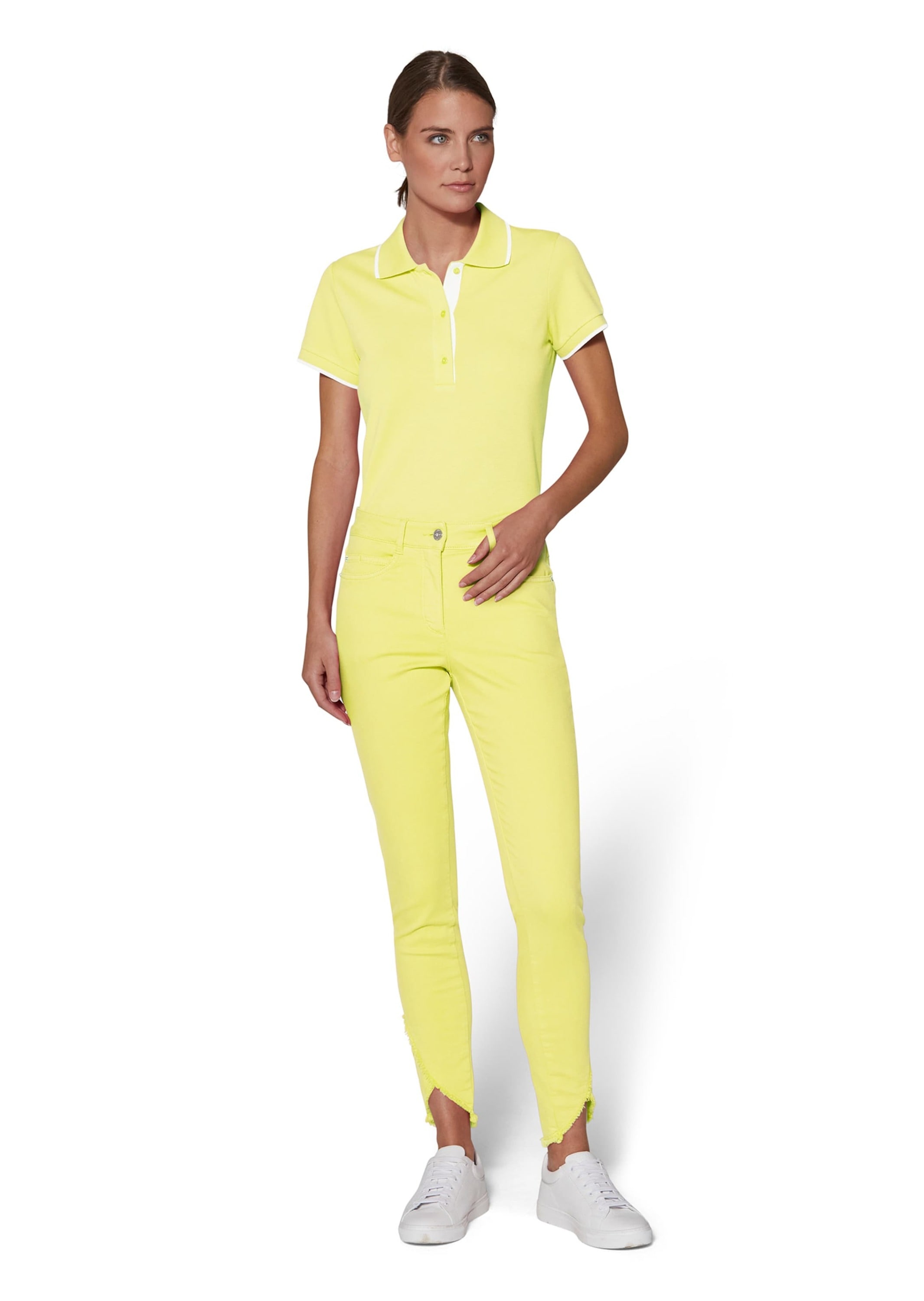 MADELEINE Regular-fit-Jeans »Jeans Verkürzte 5-Pocket-Hose mit Fransen«