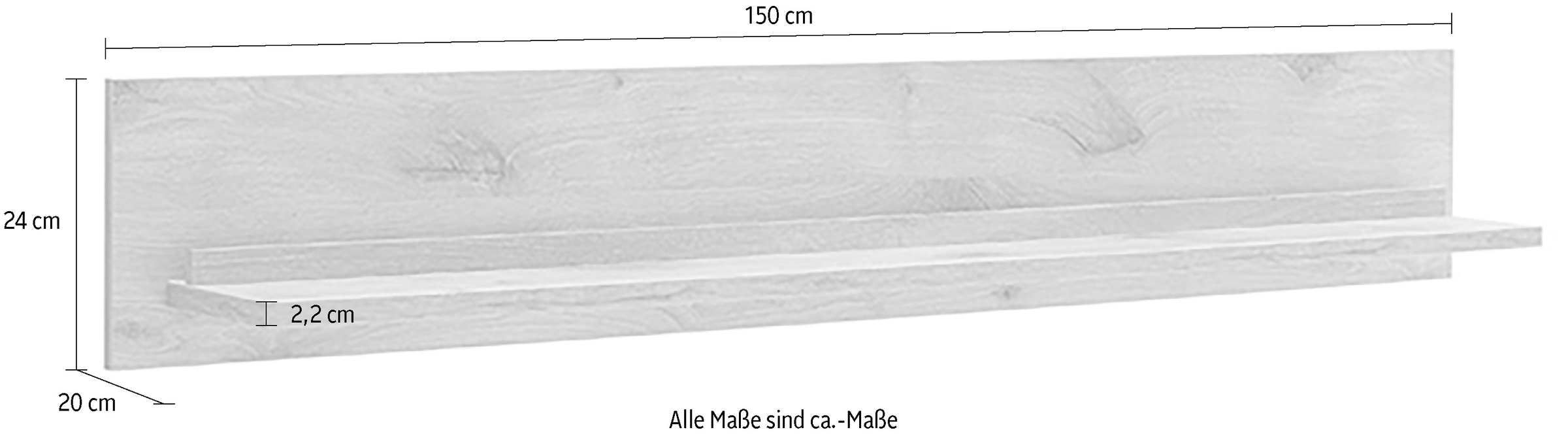 MCA furniture Wandboard »SANTERNO Wandboard«, Deko-Wandregal, Bücherregal, 1 Ablageboden, modern, Breite 150 cm