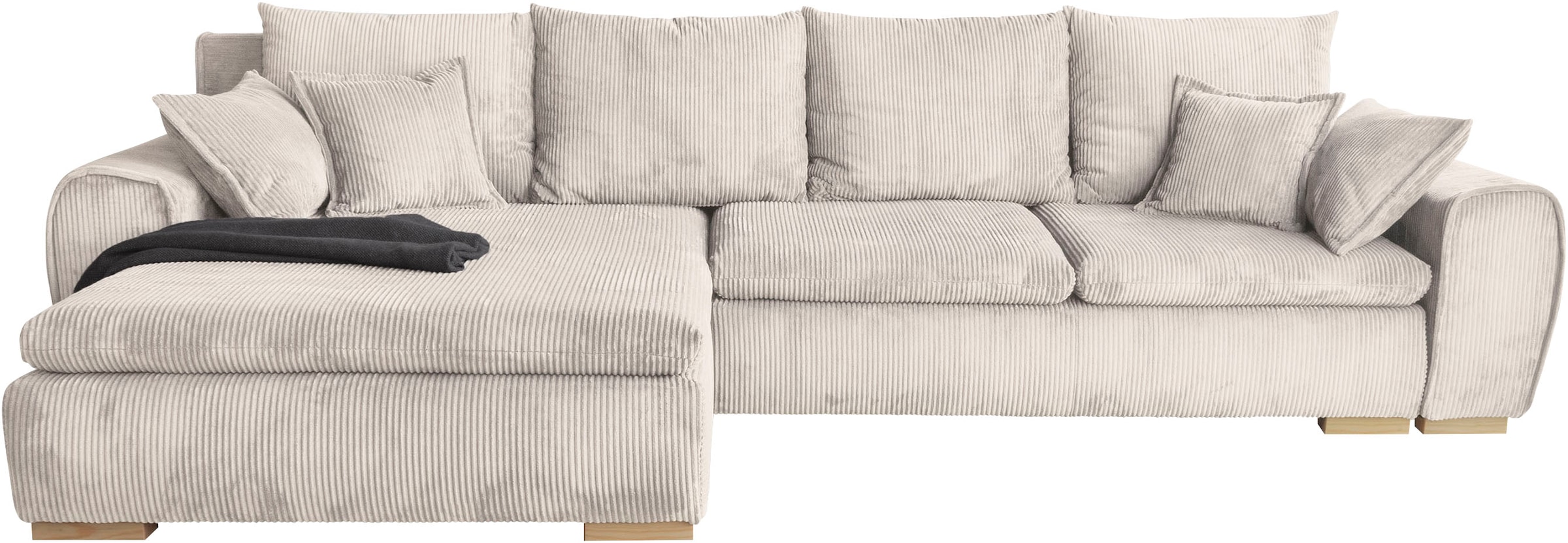 Home affaire Ecksofa "Katja L-Form", Cord Bezug, inkl. Schlaffunktion und S günstig online kaufen