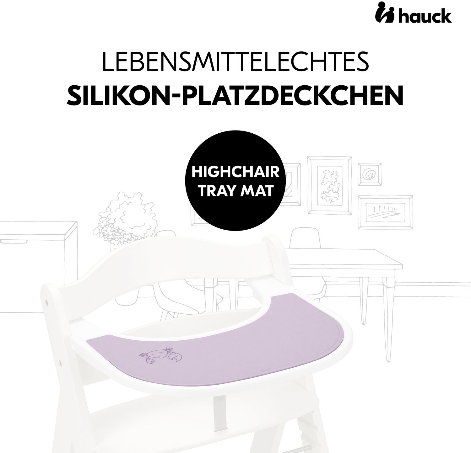 Hauck Platzset »Highchair Tray Mat, Carb Lavender«, für Hochstuhl-Essbretter