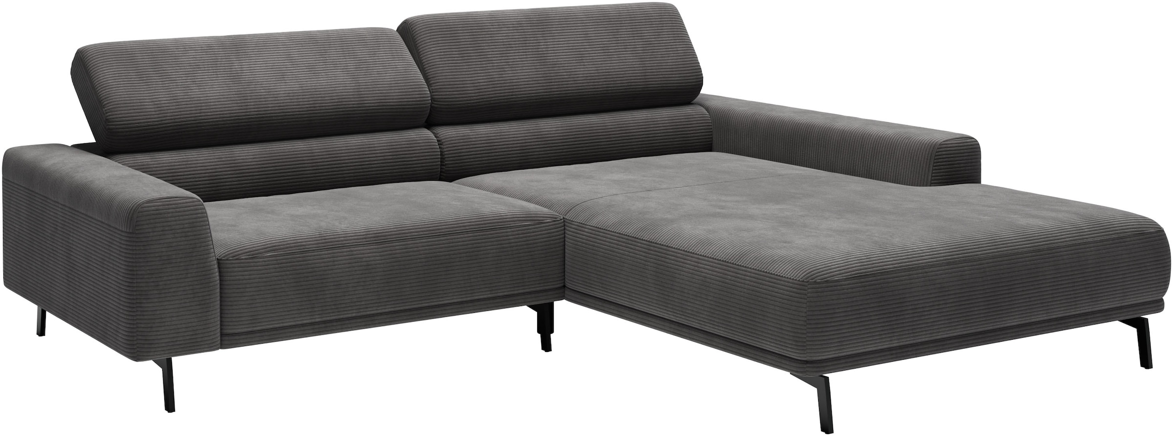 SCHÖNER WOHNEN-Kollektion Ecksofa »Tossa, Modernes Design trifft smarte Funktione, Breite 258 cm« Motorischer Sitzvorzug, Kopfteil-Funktion & Saugroboter-Höhe