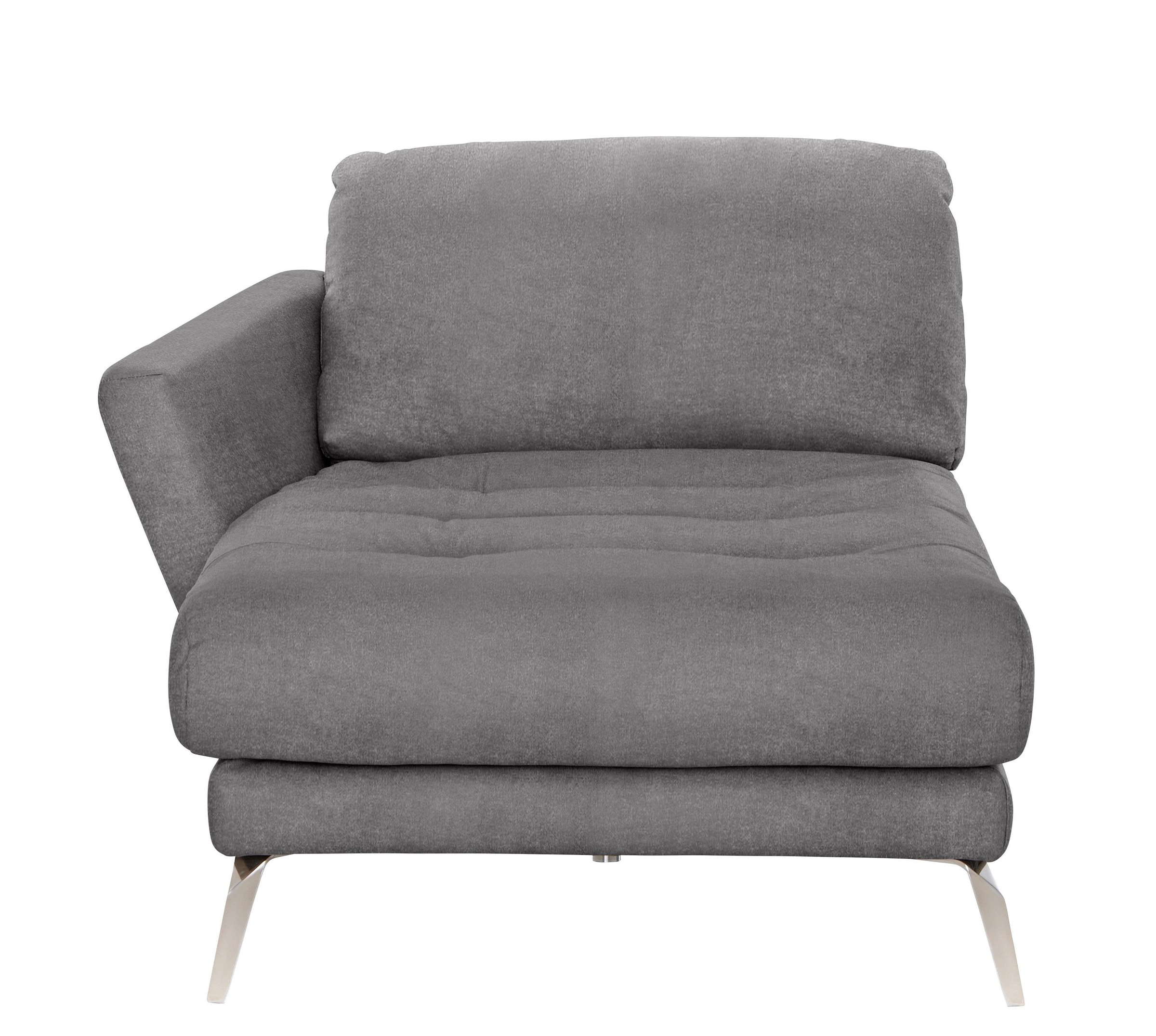W.SCHILLIG Chaiselongue »softy«, mit dekorativer Heftung im Sitz, Füße Chrom glänzend