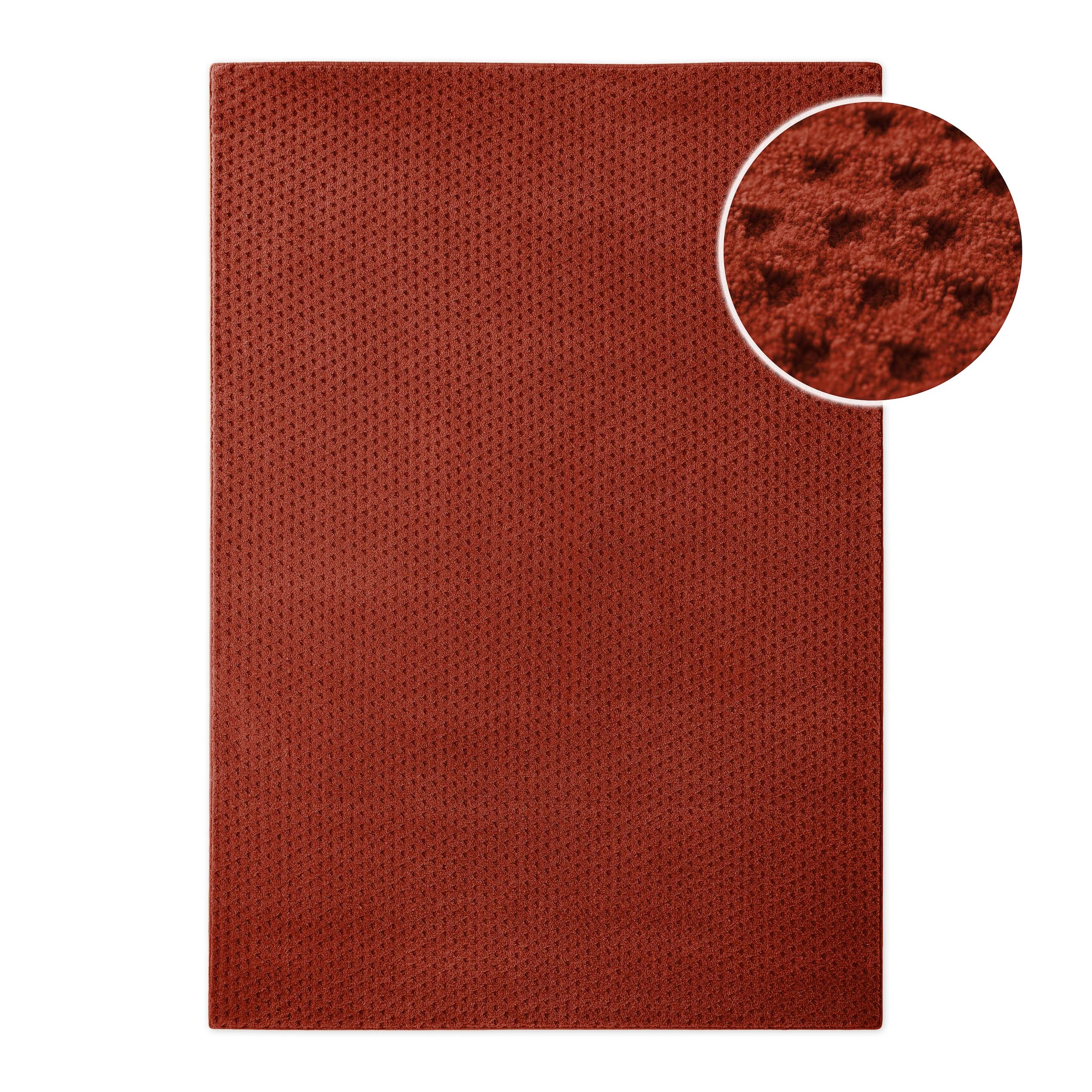 Wecon home Teppich »Castello THREE« rechteckig 7 mm Höhe Schurwolle, Kurzflor mit Hoch-Tief-Effekt, Wohnzimmer, Rautenmuster