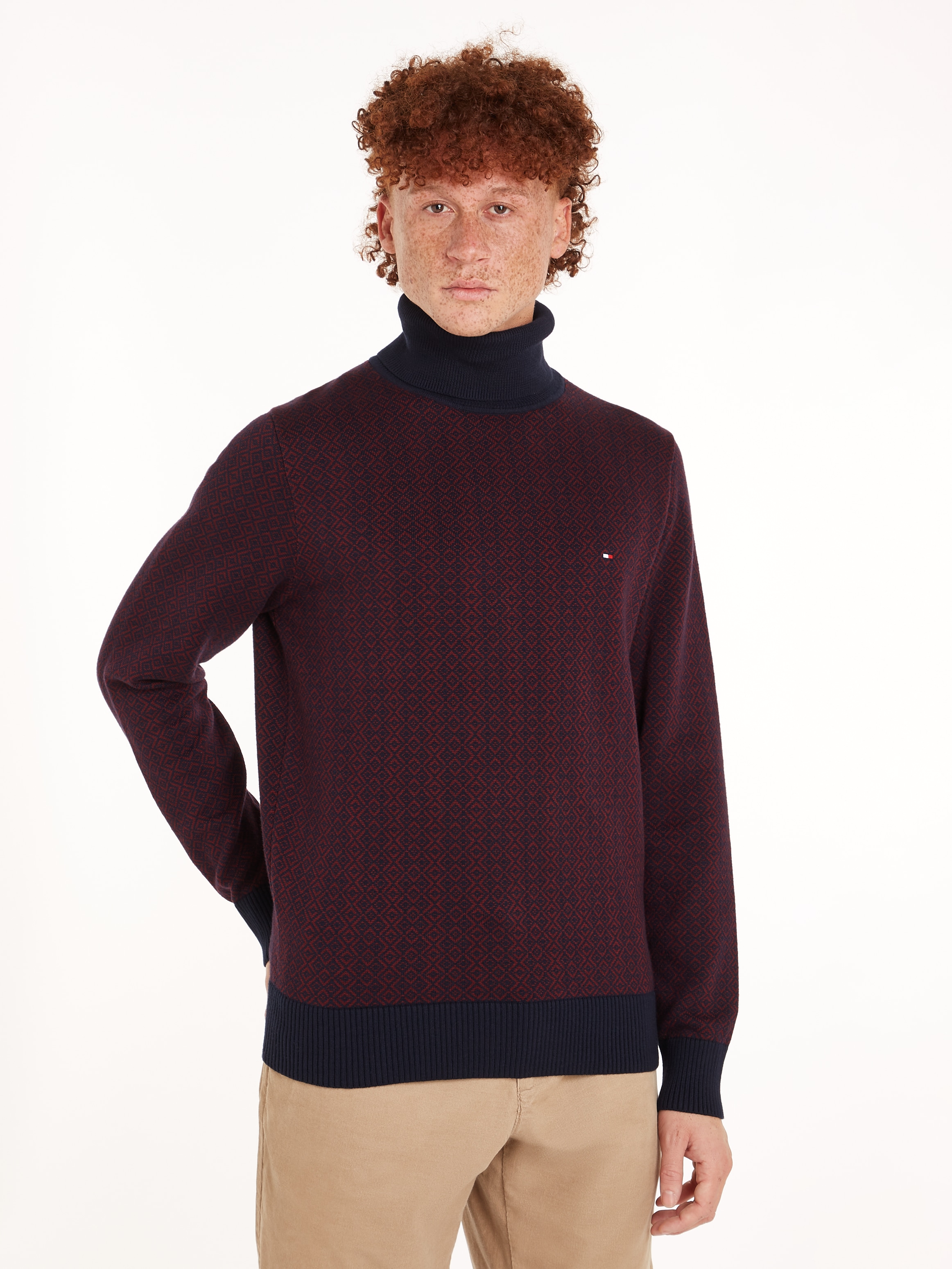 Tommy Hilfiger Rollkragenpullover GIFTING 2 TONE FAIRISLE ROLL NK zweifarbi günstig online kaufen