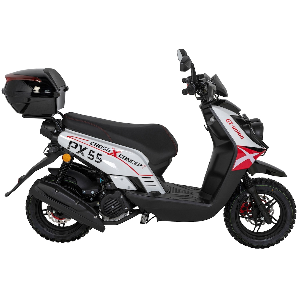 GT UNION Motorroller »PX 55 Cross-Concept«, 125 cm³, 85 km/h, Euro 5, 8,4 PS, (Set), mit Topcase