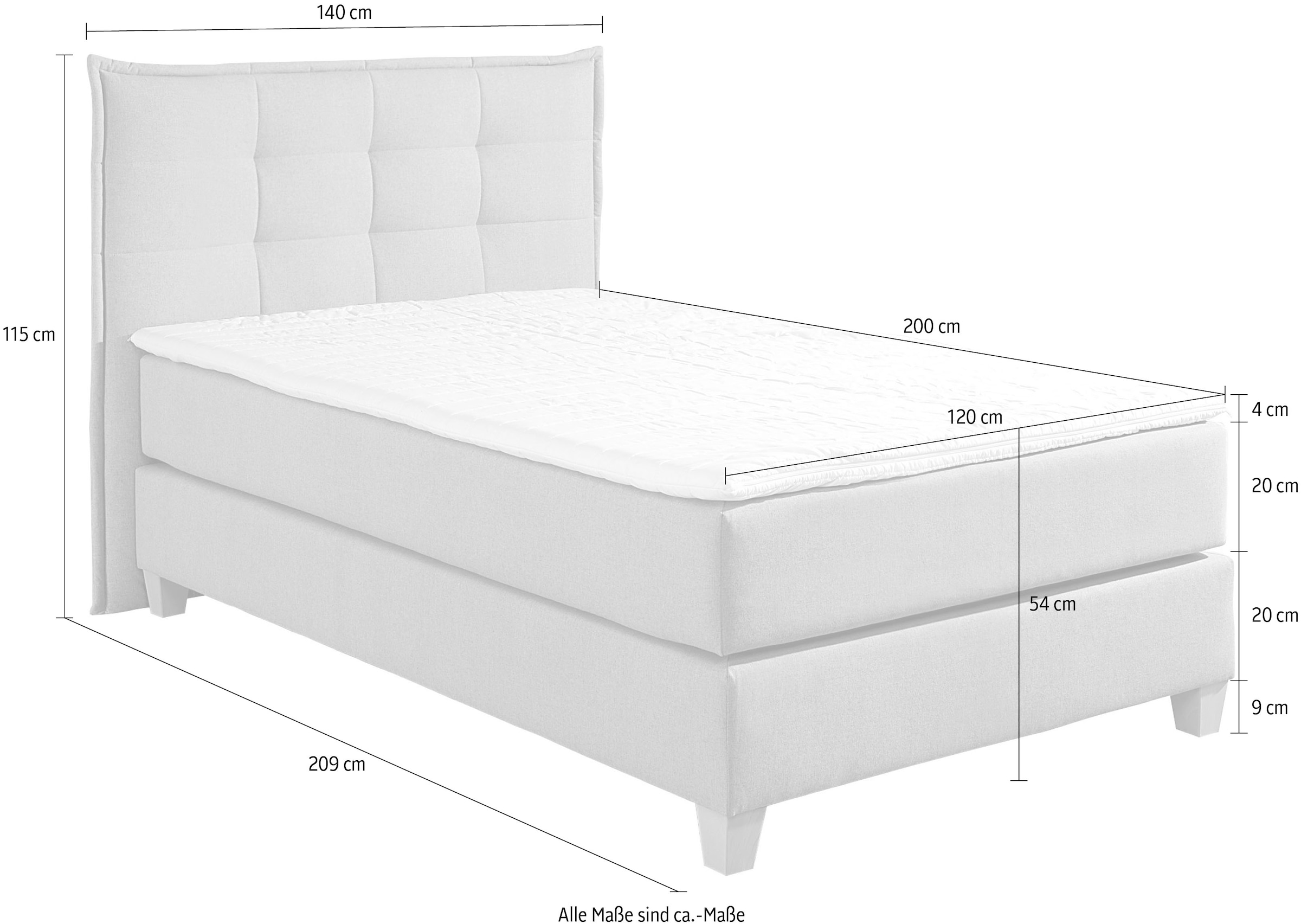 Home affaire Boxspringbett, inklusive Komfortschaum-Topper