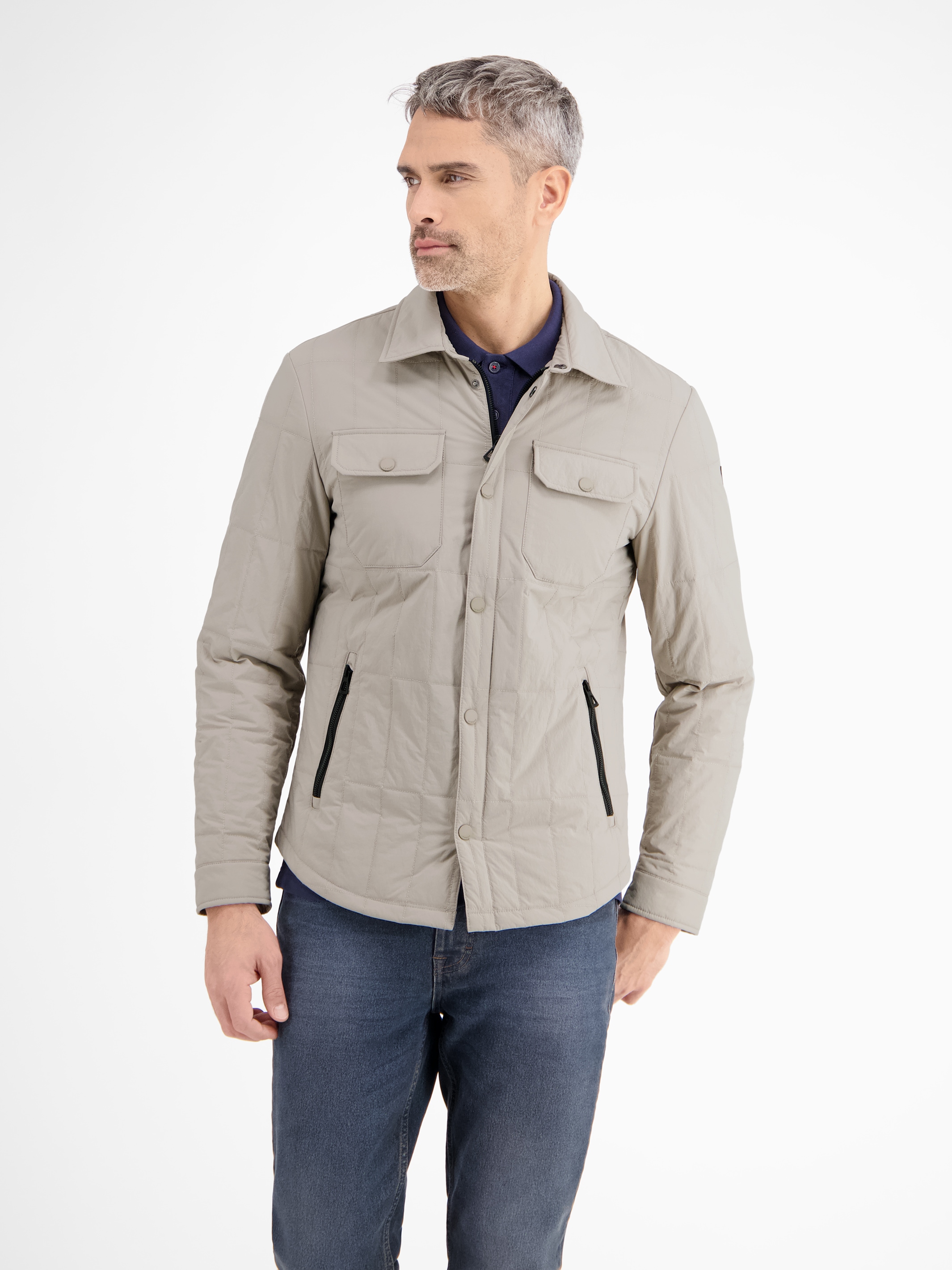 LERROS Hemdjacke »LERROS Overshirt-Jacke, leicht gefüttert«, ohne Kapuze, Wasserabweisend