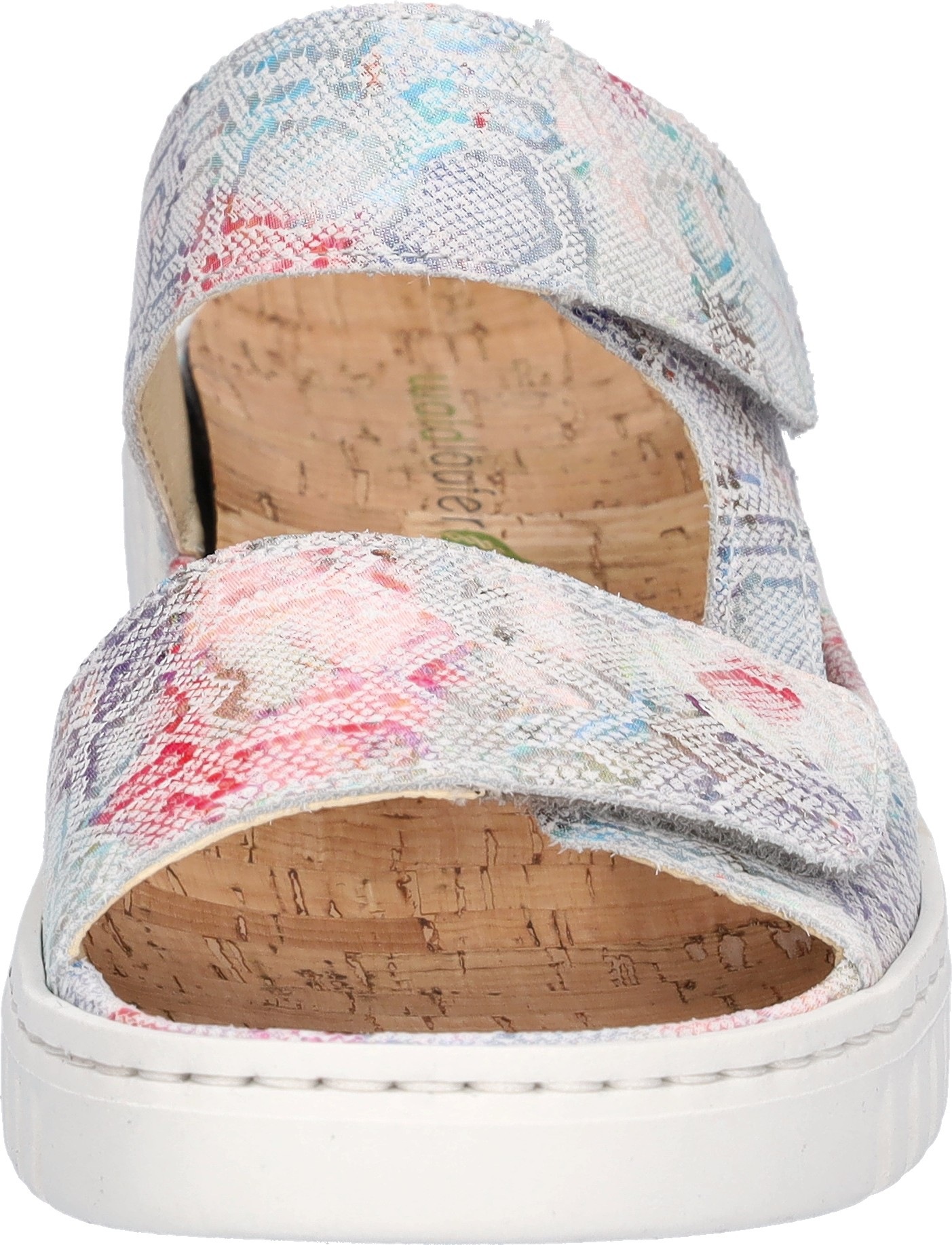 Pantolette WALDLÄUFER "H-WILLOW", Herren, Gr. 6,5, multicolor, Veloursleder, mehrfarbig, Schuhe Pantolette, Sommerschuh, Hausschuh, Keilpantolette in Komfortweite H (= sehr weit) 3