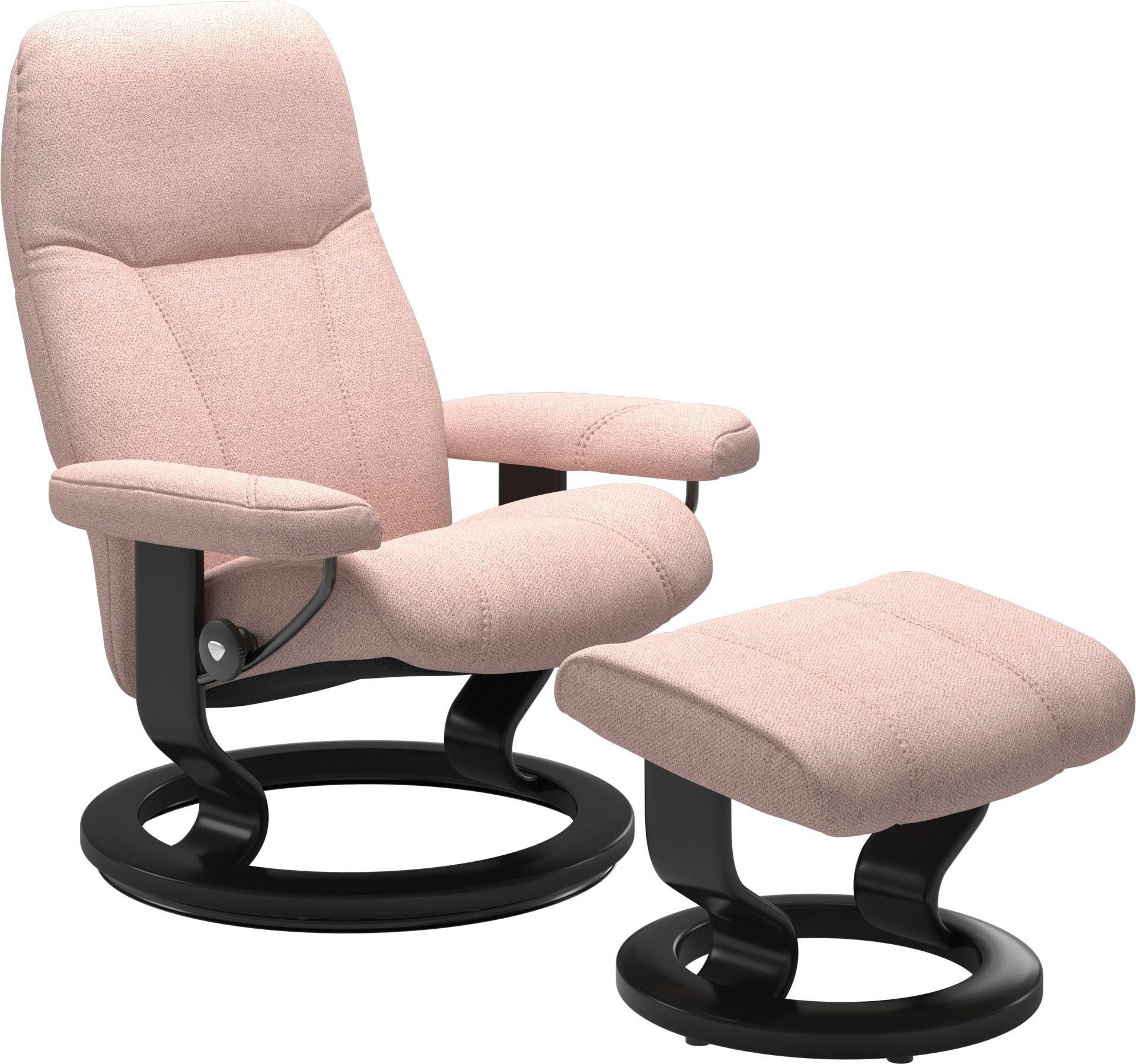 Stressless® Relaxsessel »Consul«, (Set, Relaxsessel mit Hocker), mit Hocker, mit Classic Base, Größe M, Gestell Schwarz