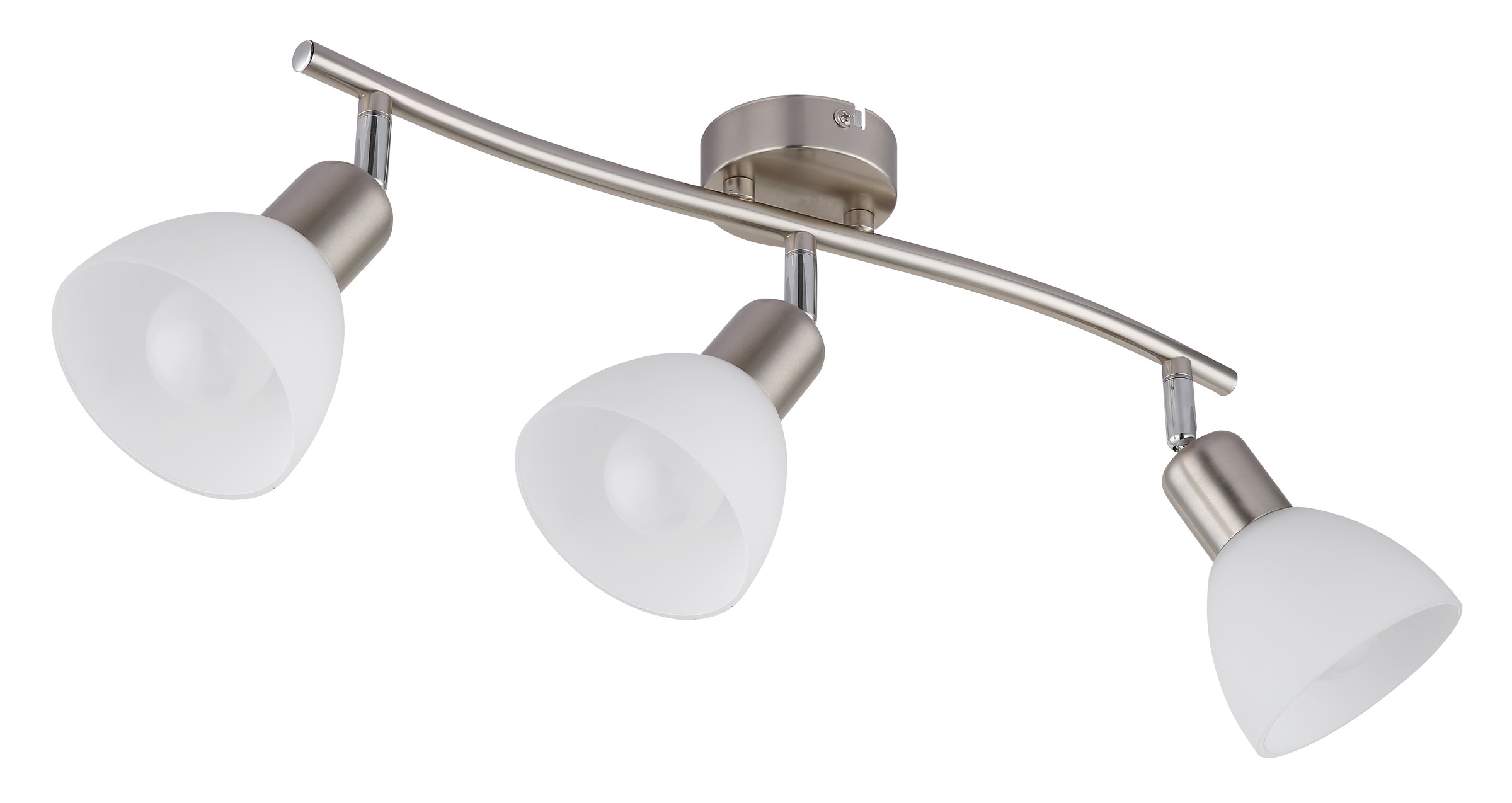 NOWA Deckenspot »MALTE« E14 1 Stk. Warmweiß Strahler Metall Nickel matt, Glas opal, inkl. 3x E14 LED, 430lm Output