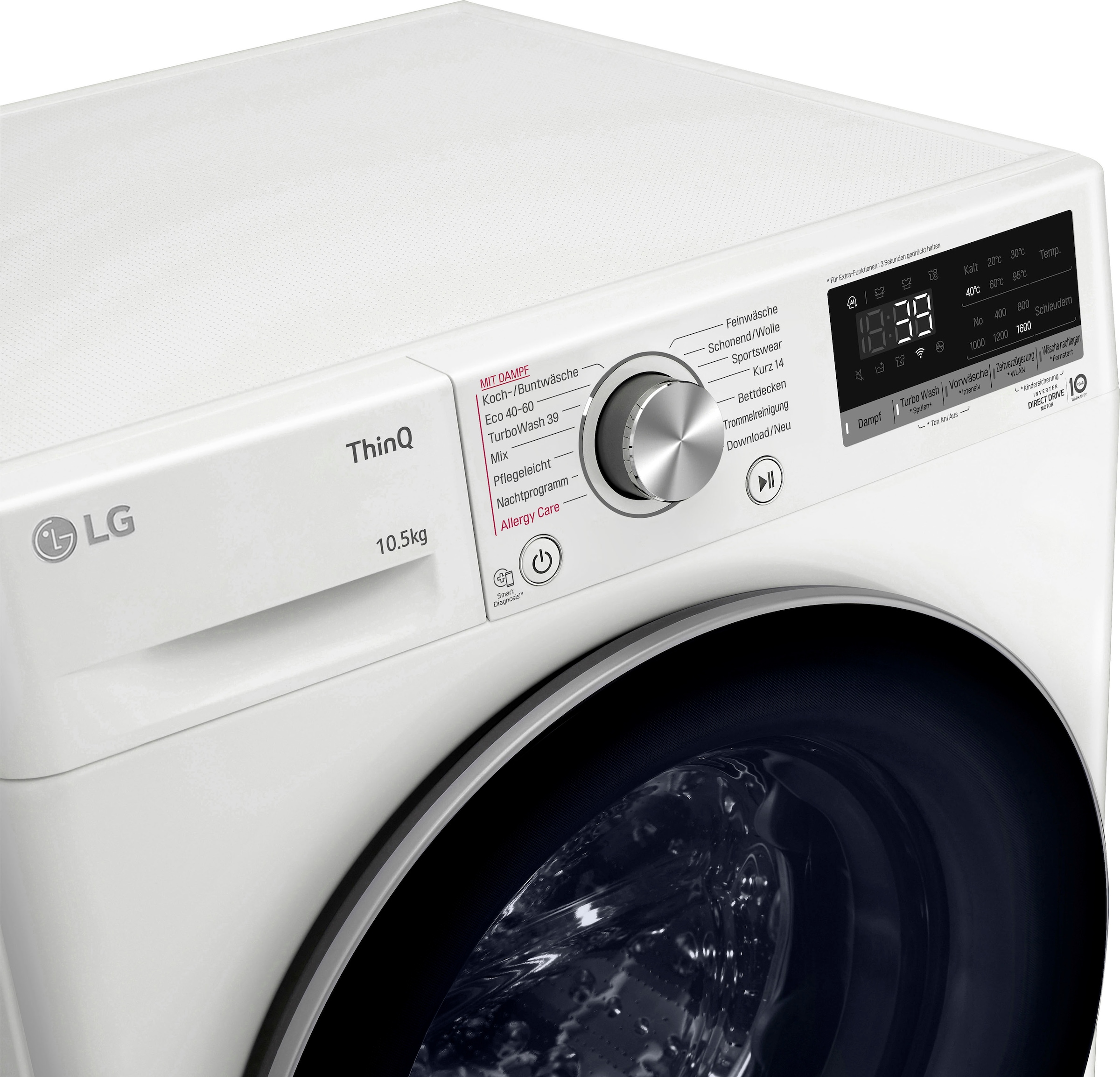 LG Waschmaschine »F6WV710P1«, 10,5 kg, 1600 U/min, TurboWash® - Waschen in nur 39 Minuten