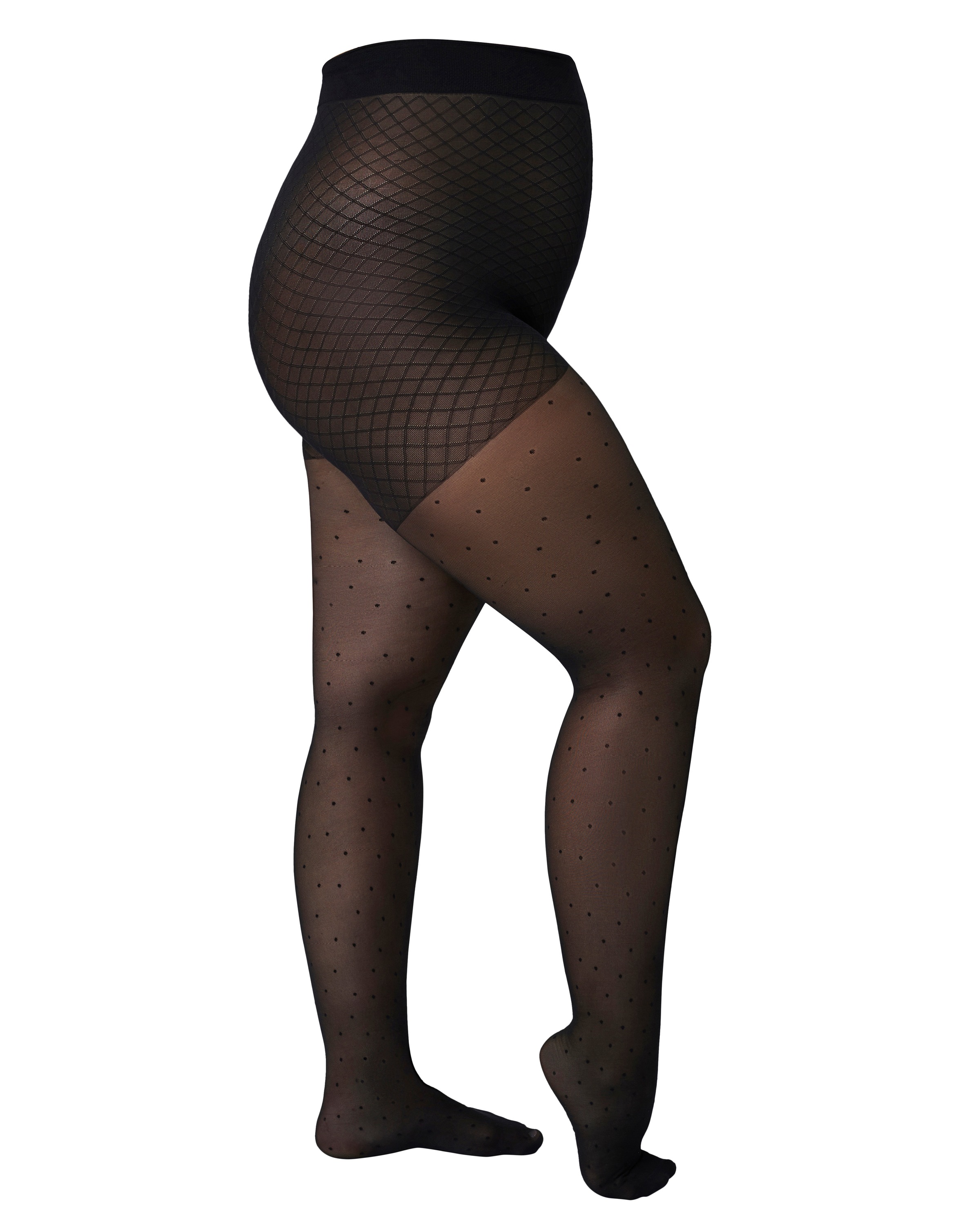 Camano Feinstrumpfhose »fine curvy« 40 DEN Curvy-Tights, Tupfen-Allover