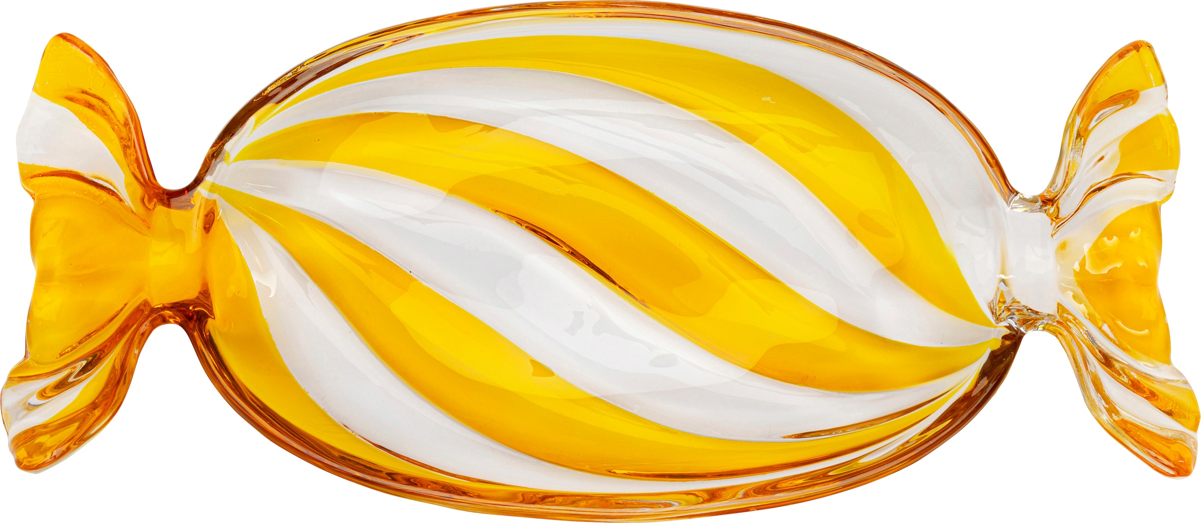 Kare Design Schale "Candy Gelb 35cm" aus Glas aus gefärbtem Glas