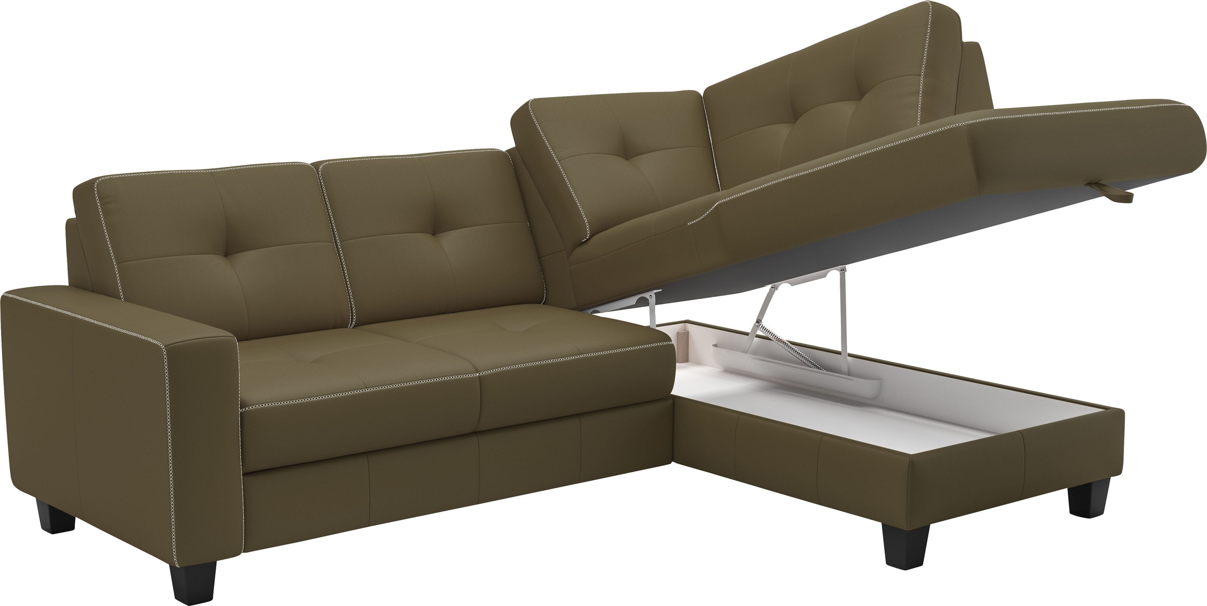 Places of Style Ecksofa »Varese«, wahlweise mit Bettfunktion und Bettkasten