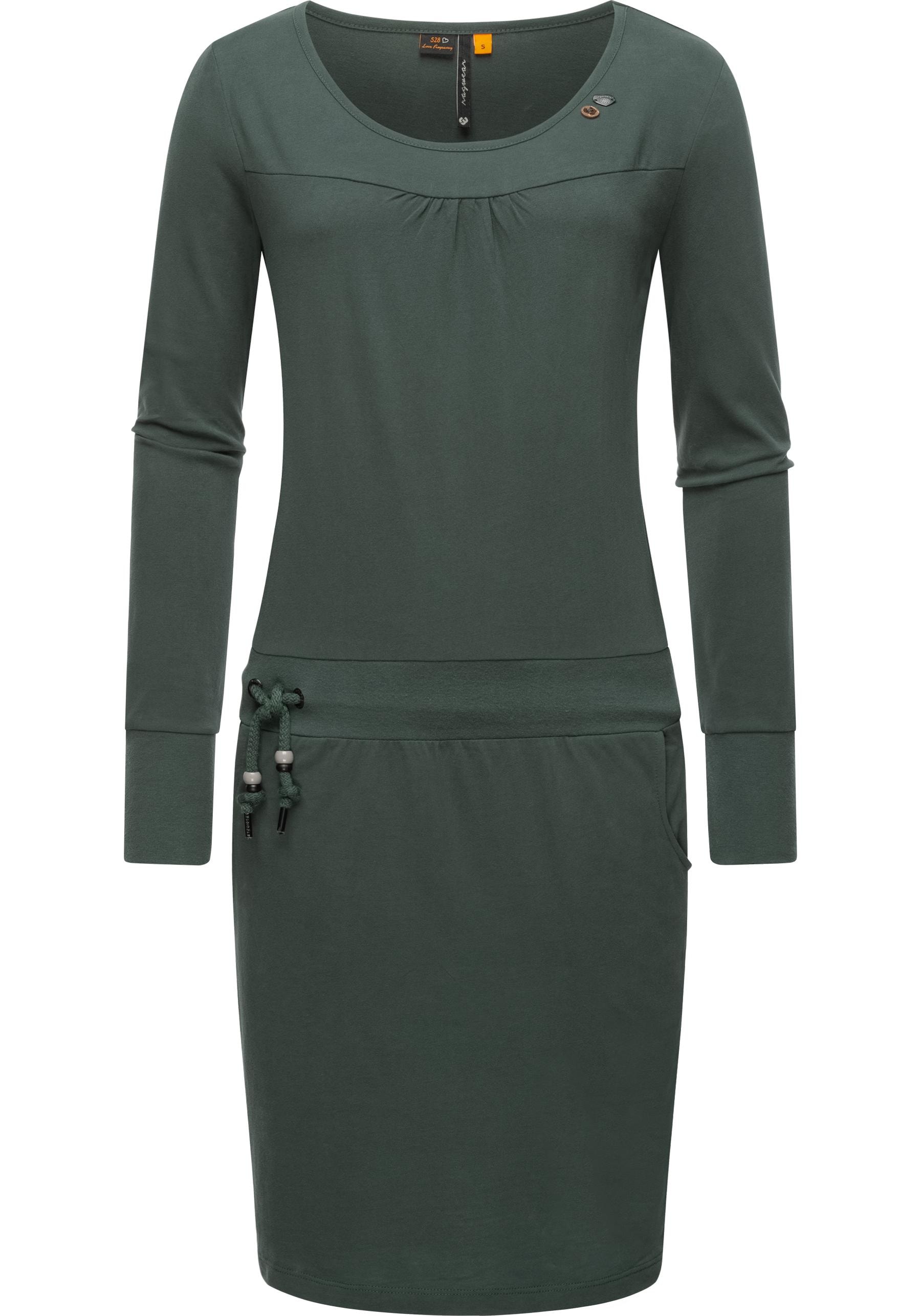 mit »Penellope«, Langärmliges bestellen Baumwoll-Kleid | für BAUR Ragwear Taillenzugband Jerseykleid Damen