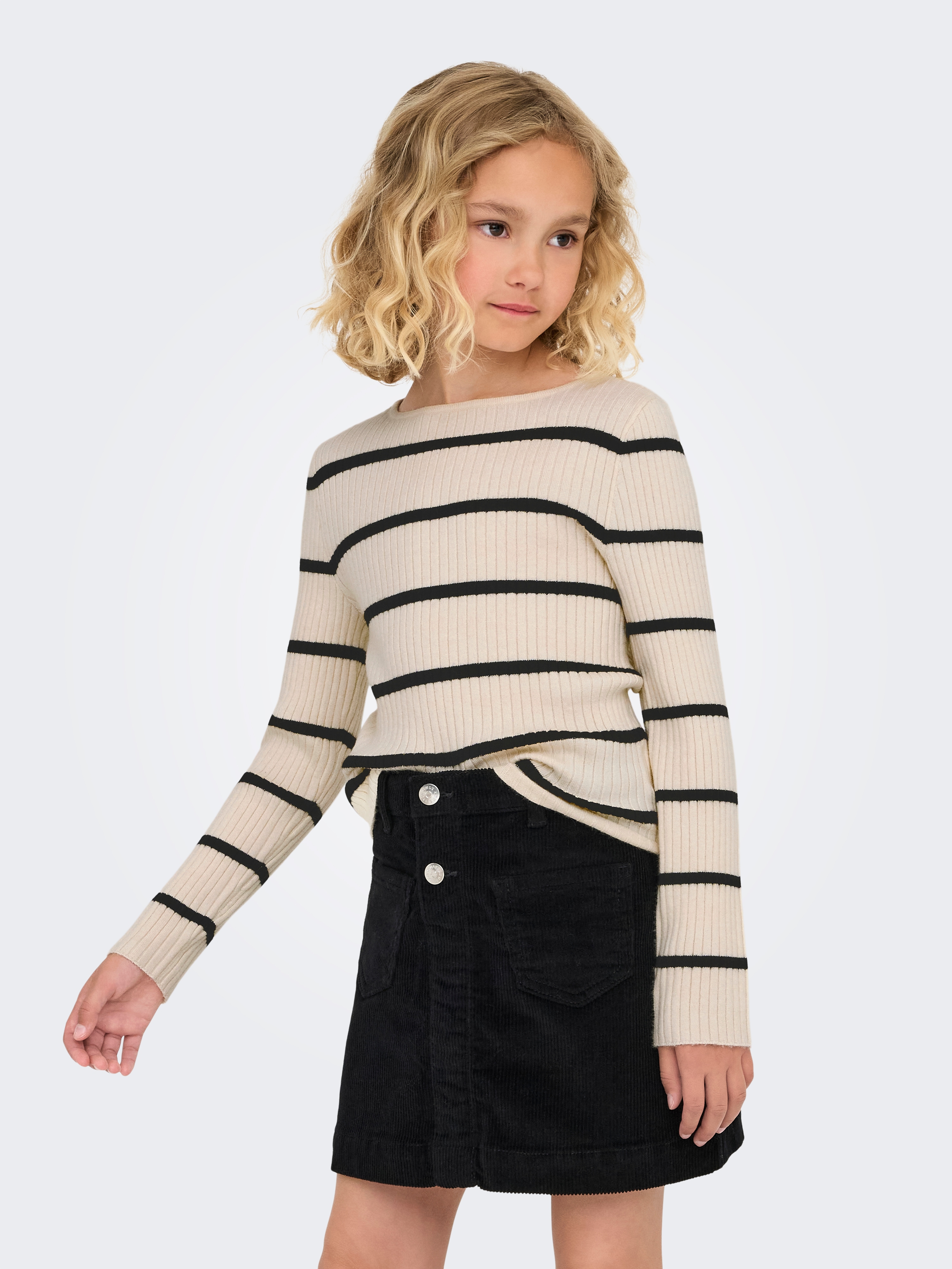 KIDS ONLY Strickpullover "KOGIBI LS RIB BOATNECK CP KNT" Viskosemischung, regular fit