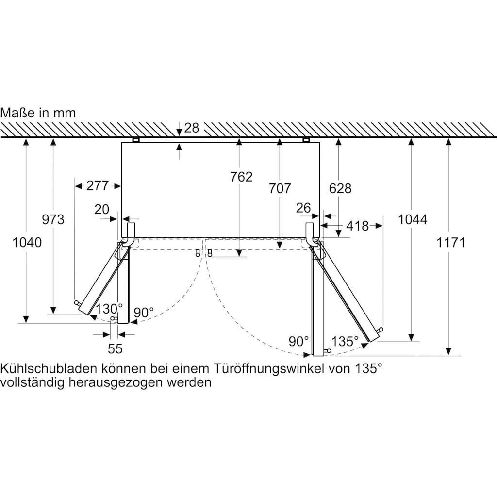 SIEMENS Side-by-Side »KA93GAIEP«, KA93GAIEP, 178,7 cm hoch, 90,8 cm breit