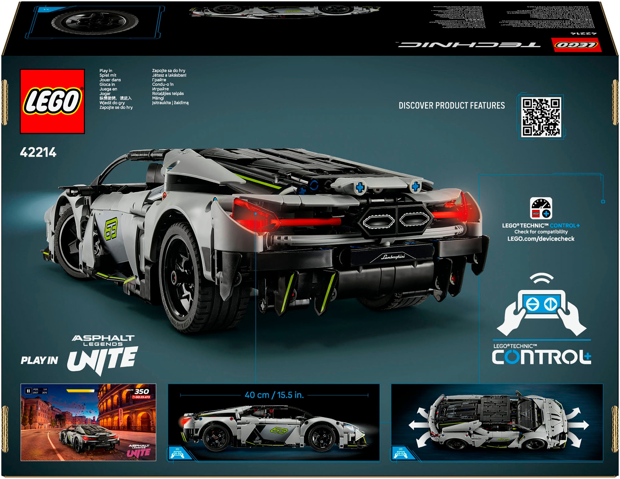 LEGO® Konstruktionsspielsteine »Lamborghini Revuelto Supersportwagen (42214), LEGO Technic«, (1135 St.), Made in Europe