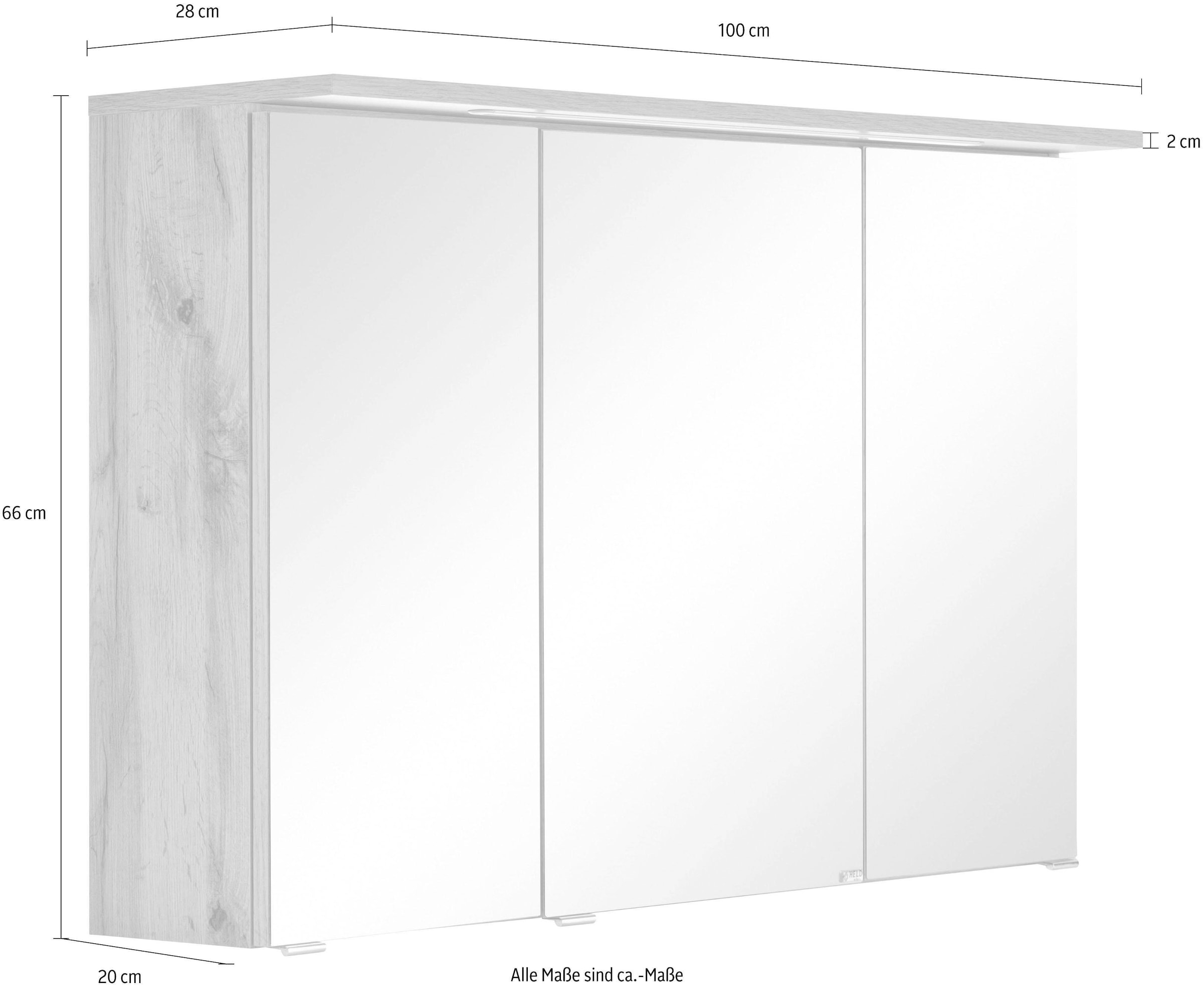 welltime Spiegelschrank »Lucca«, mit LED Beleuchtung
