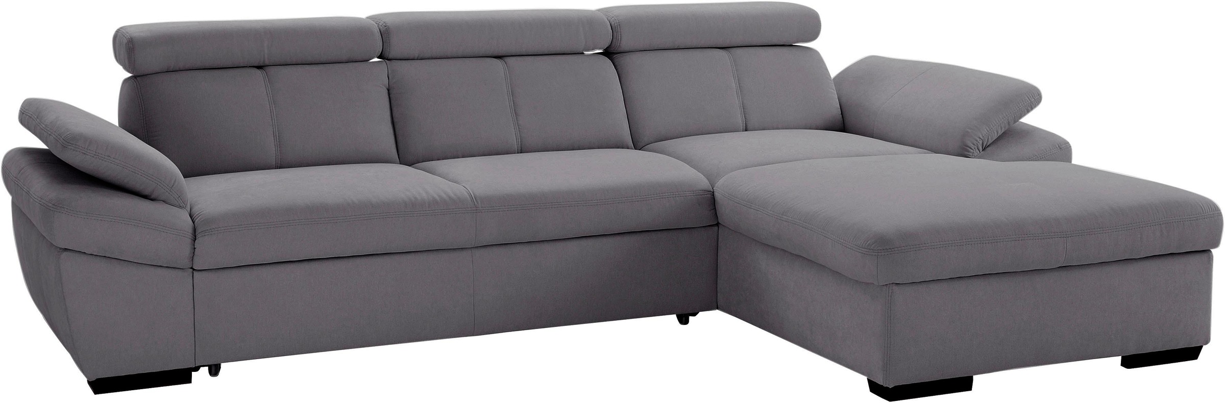 exxpo - sofa fashion Ecksofa »Salerno, inkl. Kopf- und Armteilverstellung, elegant & bequem, L-Form«, wahlweise mit Bettfunktion und Bettkasten, tolle Detailverarbeitung