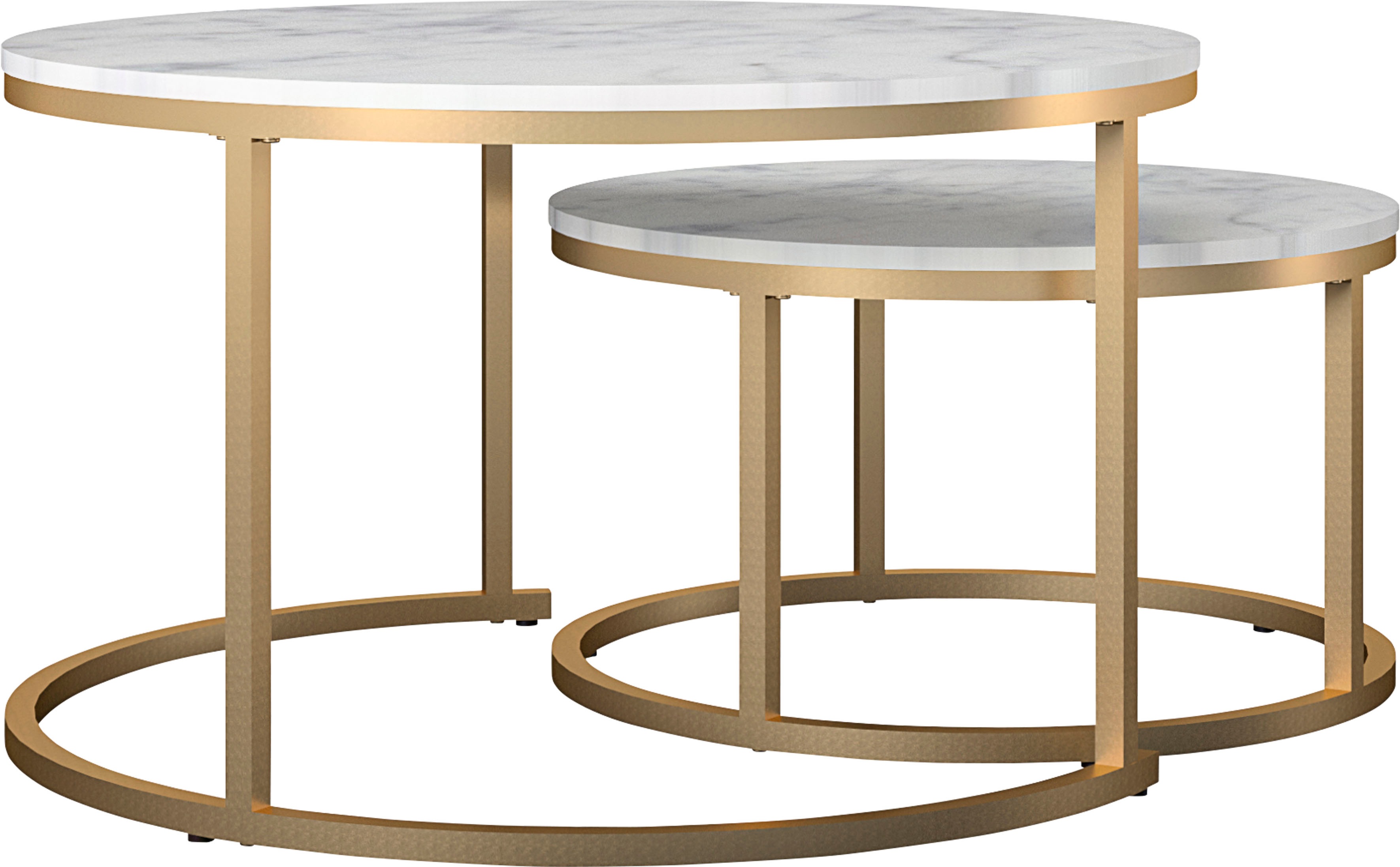 Thumbnail - CosmoLiving by Cosmopolitan Couchtisch "Amelia" Set, 2 Stk. tlg. 2 tlg., Tischplatte aus MDF, bronzefarbenes Gestell aus...