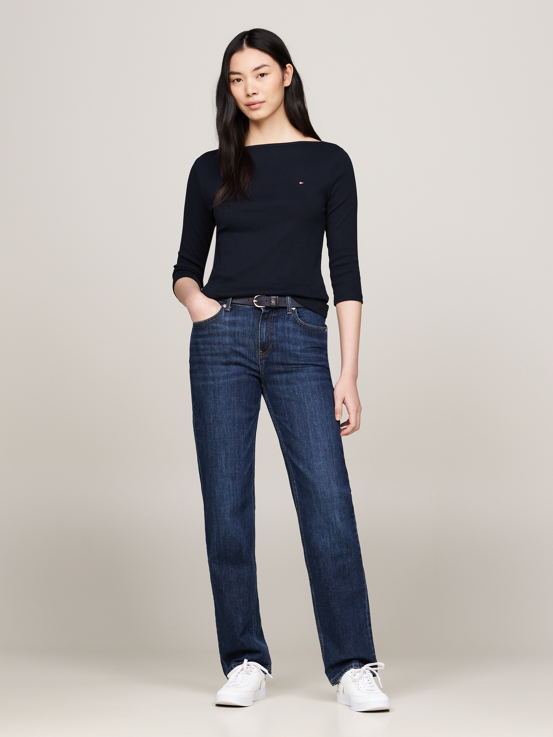 Thumbnail - Tommy Hilfiger 3/4-Arm-Shirt "NEW CODY SLIM BOAT-NK 3/4SLV mit U-Boot und Streifen" gestreift, casual, slim fit, Baumwol...