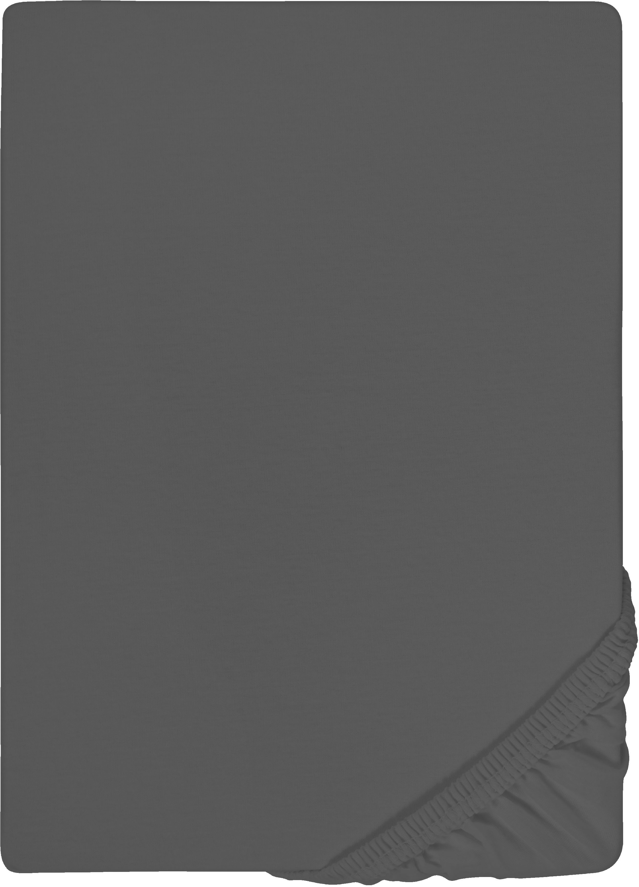 Biberna Spannbettlaken "0077866 Deluxe Jersey-Elastic Spannbetttuch 97% Baumwolle" Jersey mit Elasthan, Rundumgummi, bügelfrei, ab Größe 90 x 190 cm i
