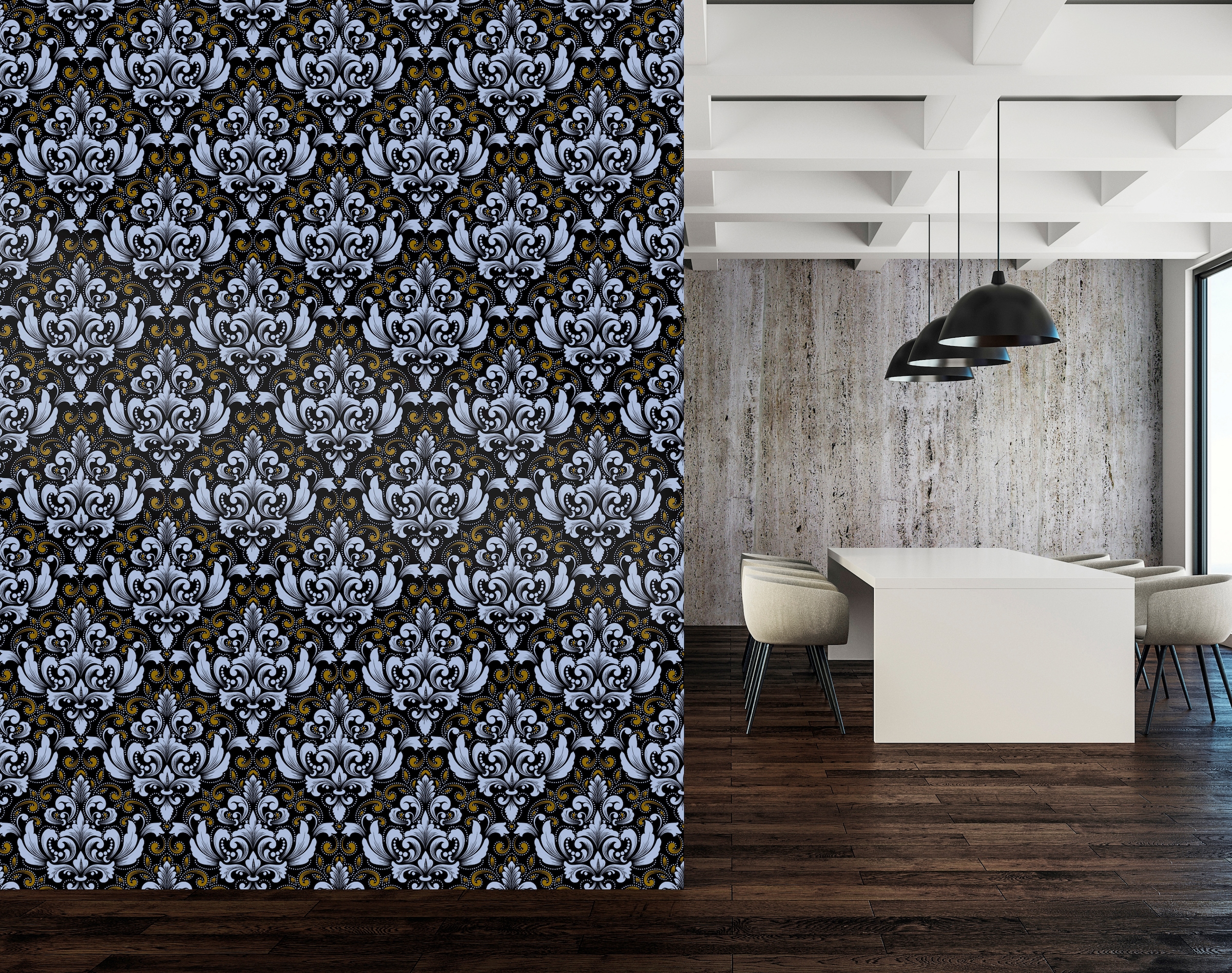 queence Vinyltapete »Leona«, bedruckt-Barock-Antikoptik-Kunst, 90x250cm, selbstklebend, kinderleichte Anbringung, Sticker