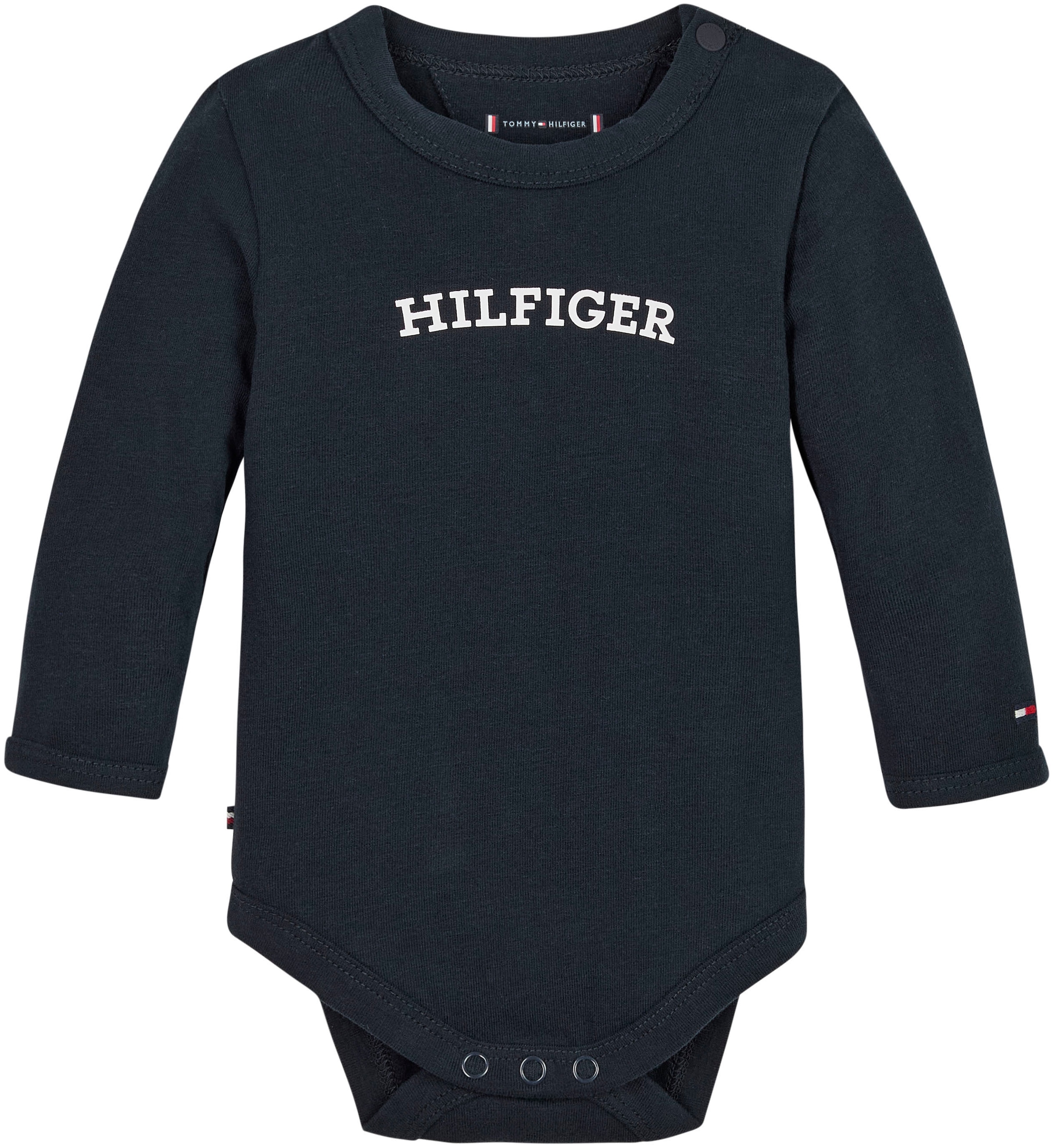 Tommy Hilfiger Body »BABY CURVED MONOTYPE BODY L/S«, mit Hilfiger  Logo-Schriftzug & Flag ▷ für | BAUR | Shirtbodies