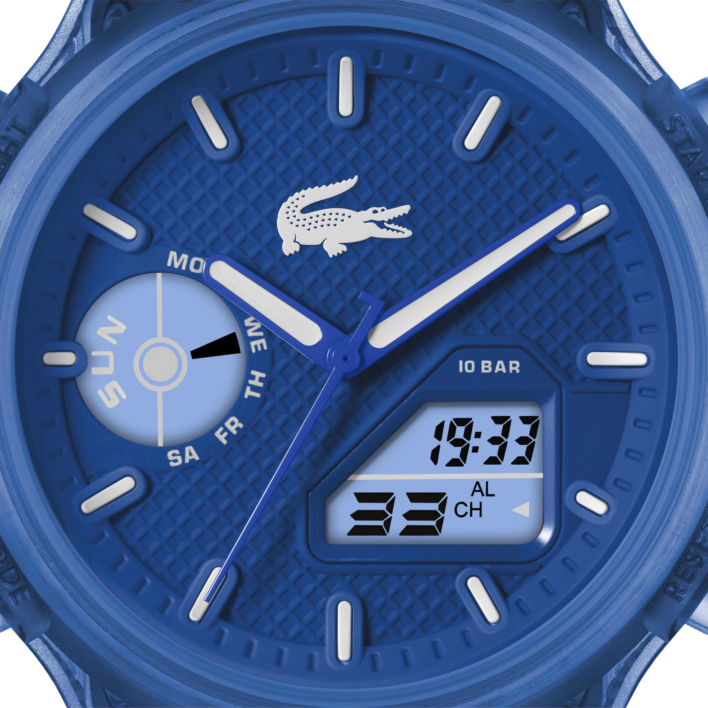 Lacoste Quarzuhr »LC33«, Armbanduhr, Herrenuhr, Silikonarmband, analog, digital, Wochentag