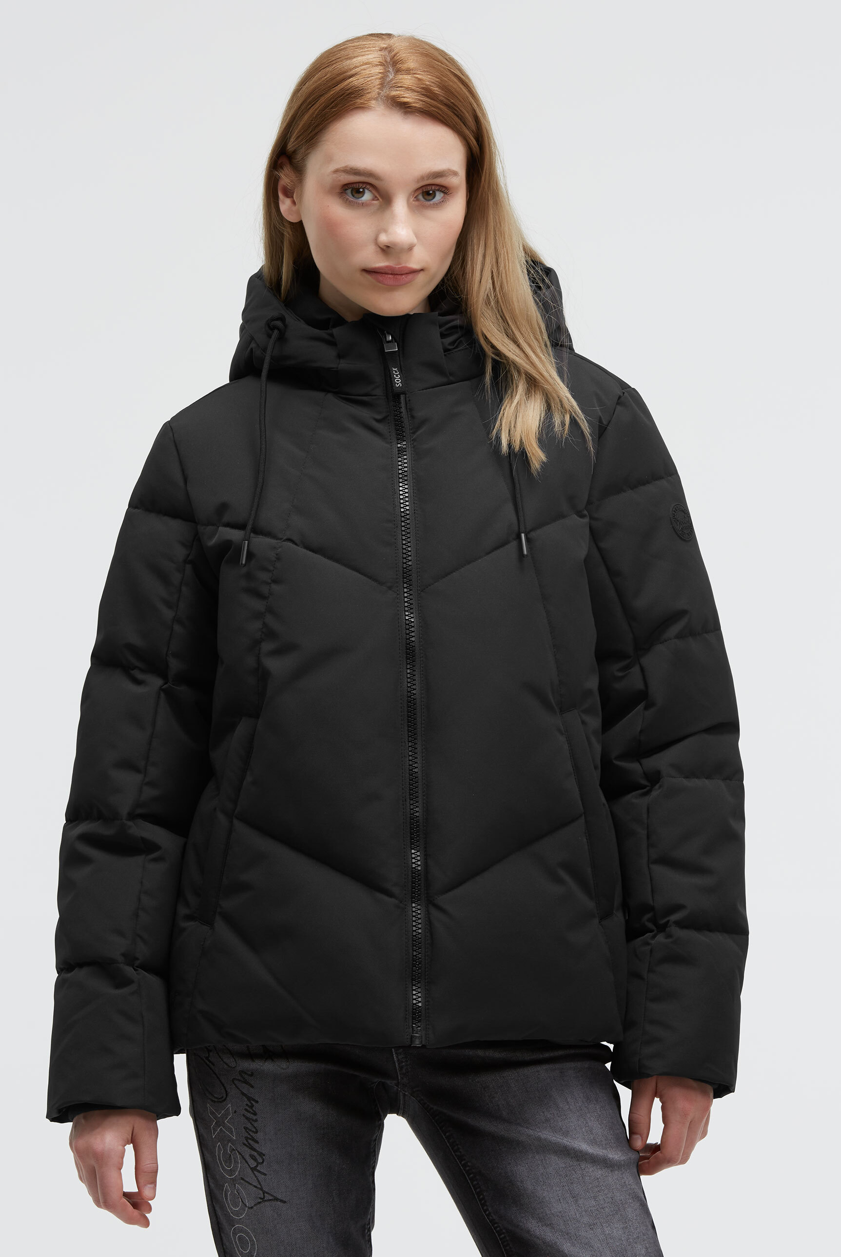 SOCCX Winterjacke mit Kapuze mit Windfangleiste