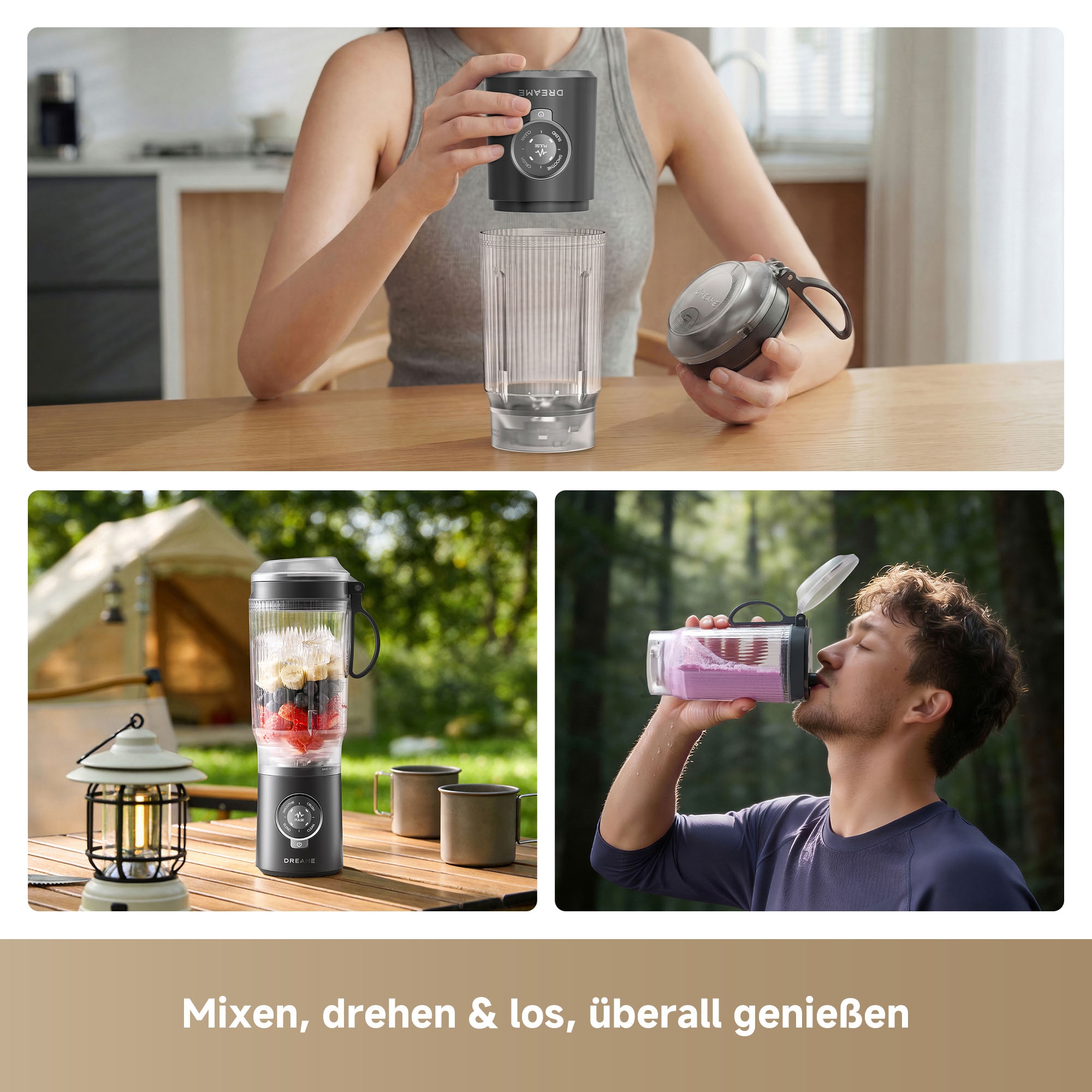 Dreame Akku-Smoothie-Maker »PortFresh Portable Blender« 120 W USB-C, Akku, kompakt, mobil