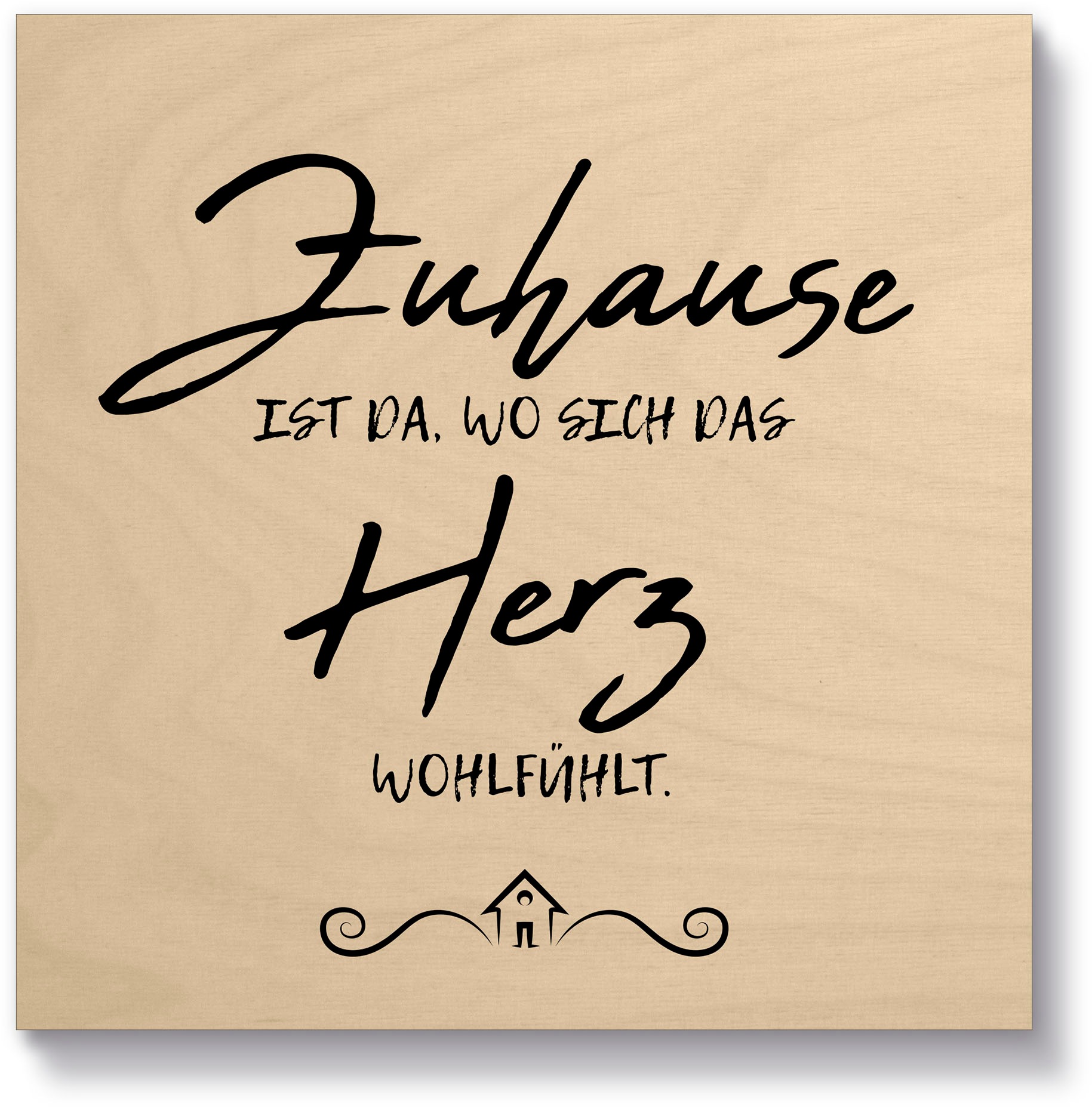 Artland Holzbild "Zuhause III", Sprüche & Texte, (1 St.)