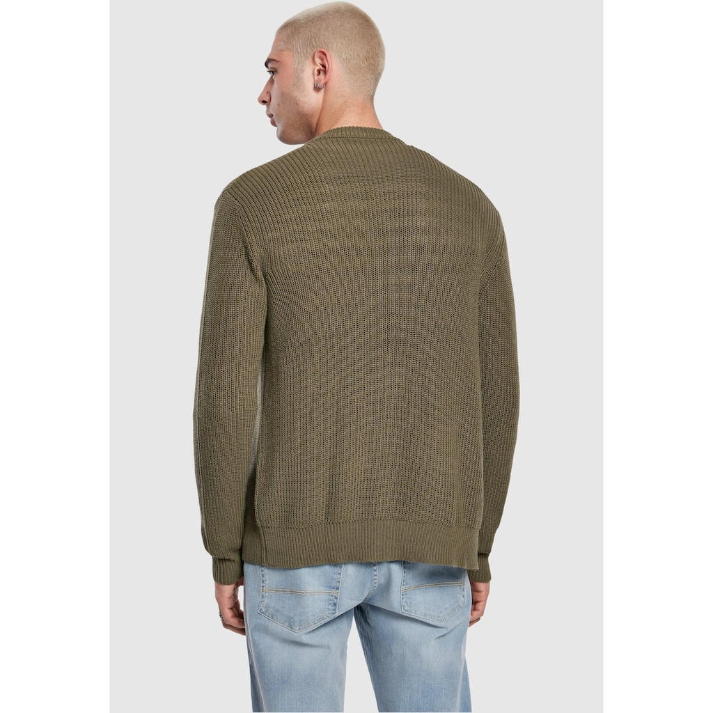 URBAN CLASSICS Strickfleecejacke »Urban Classics Herren Boxy Cardigan«, (1 St.), ohne Kapuze